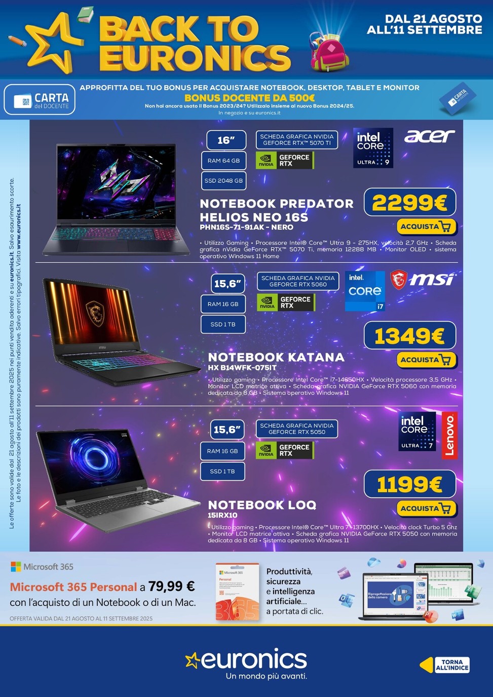 euronics - Volantino Euronics valido dal 21/08 al 11/09 - page: 5 euronics - Volantino Euronics valido dal 21/08 al 11/09 - page: 5