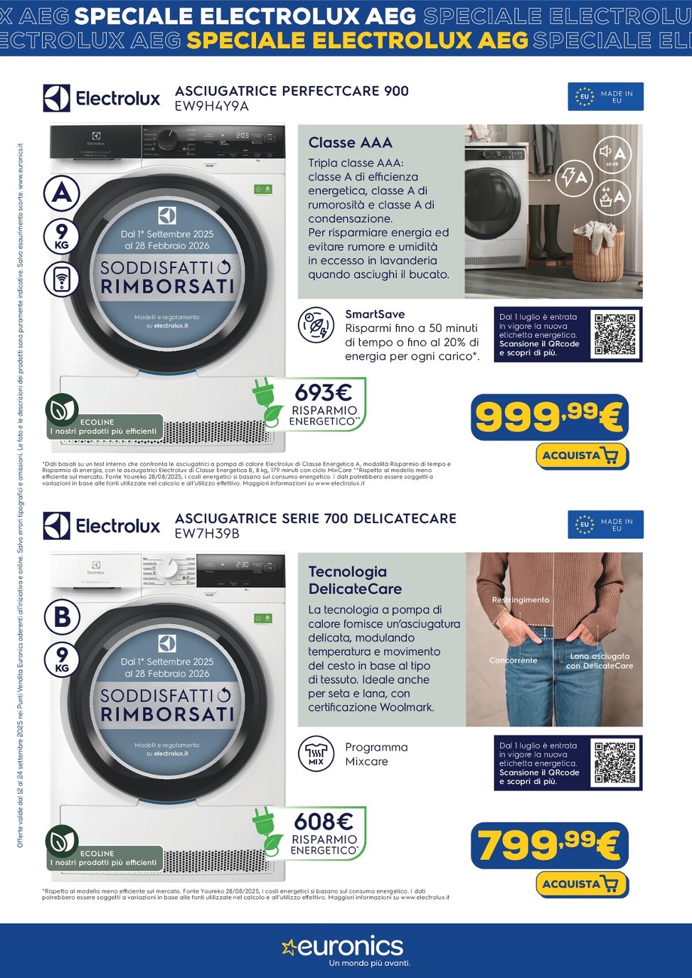 euronics - Volantino Euronics - Speciale Electrolux AEG valido dal 12/09 al 24/09 - page: 3