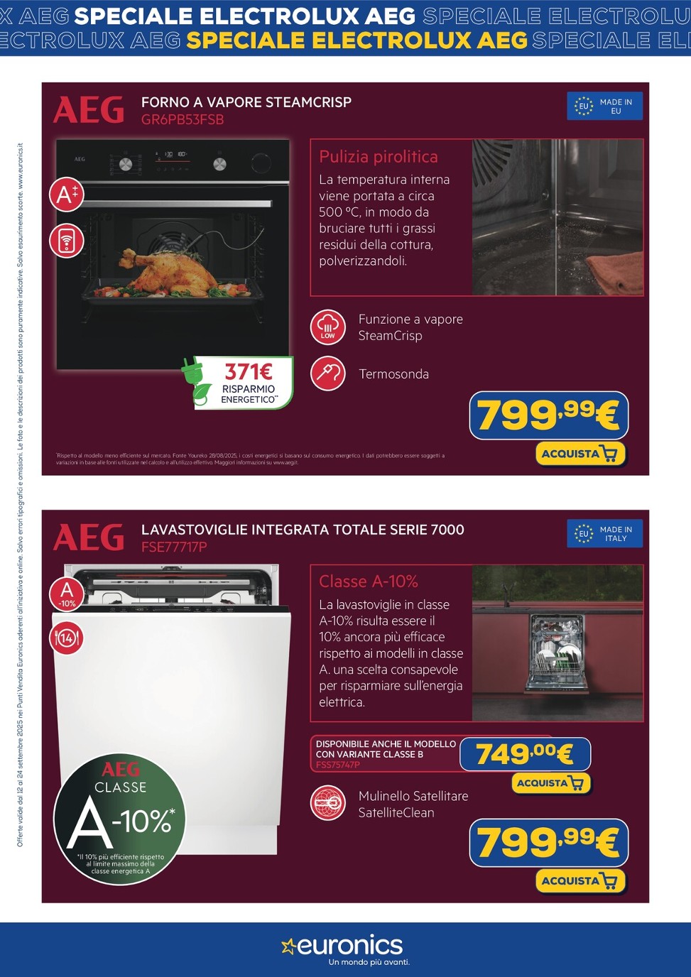euronics - Volantino Euronics - Speciale Electrolux AEG valido dal 12/09 al 24/09 - page: 10