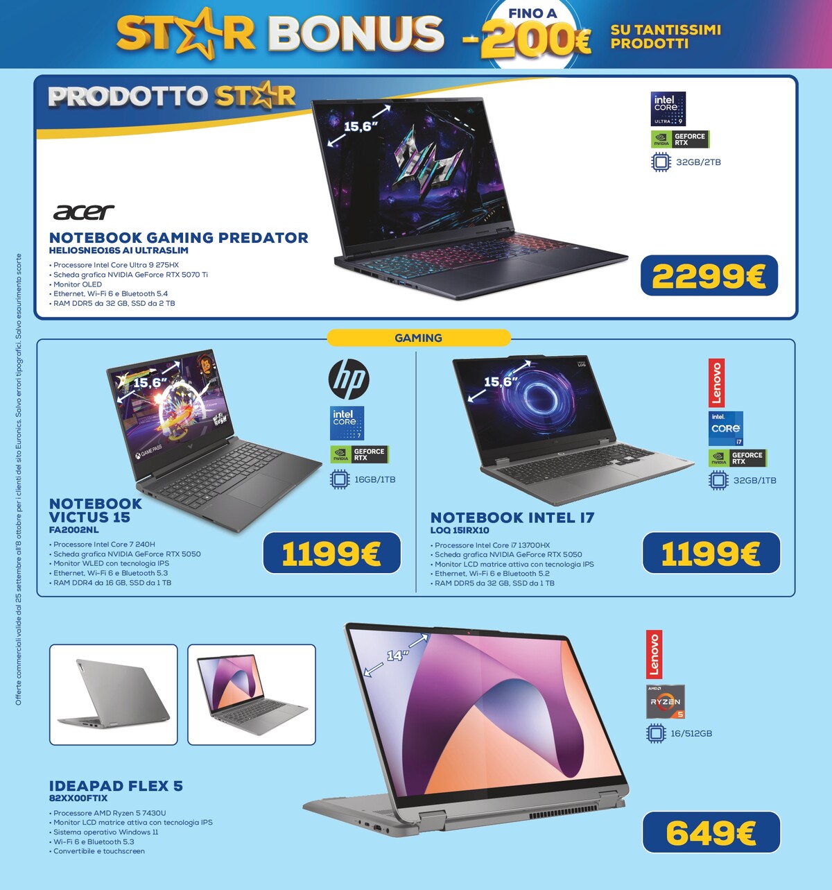 euronics - Volantino Euronics - Star Bonus valido dal 25/09 al 08/10 - page: 25