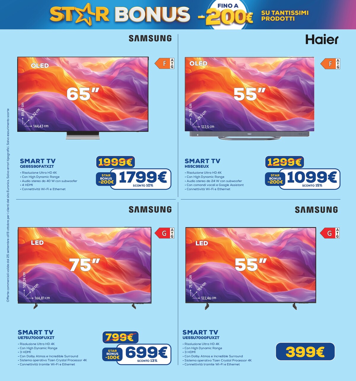 euronics - Volantino Euronics - Star Bonus valido dal 25/09 al 08/10 - page: 9