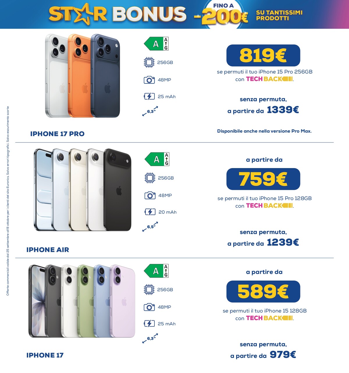 euronics - Volantino Euronics - Star Bonus valido dal 25/09 al 08/10 - page: 17