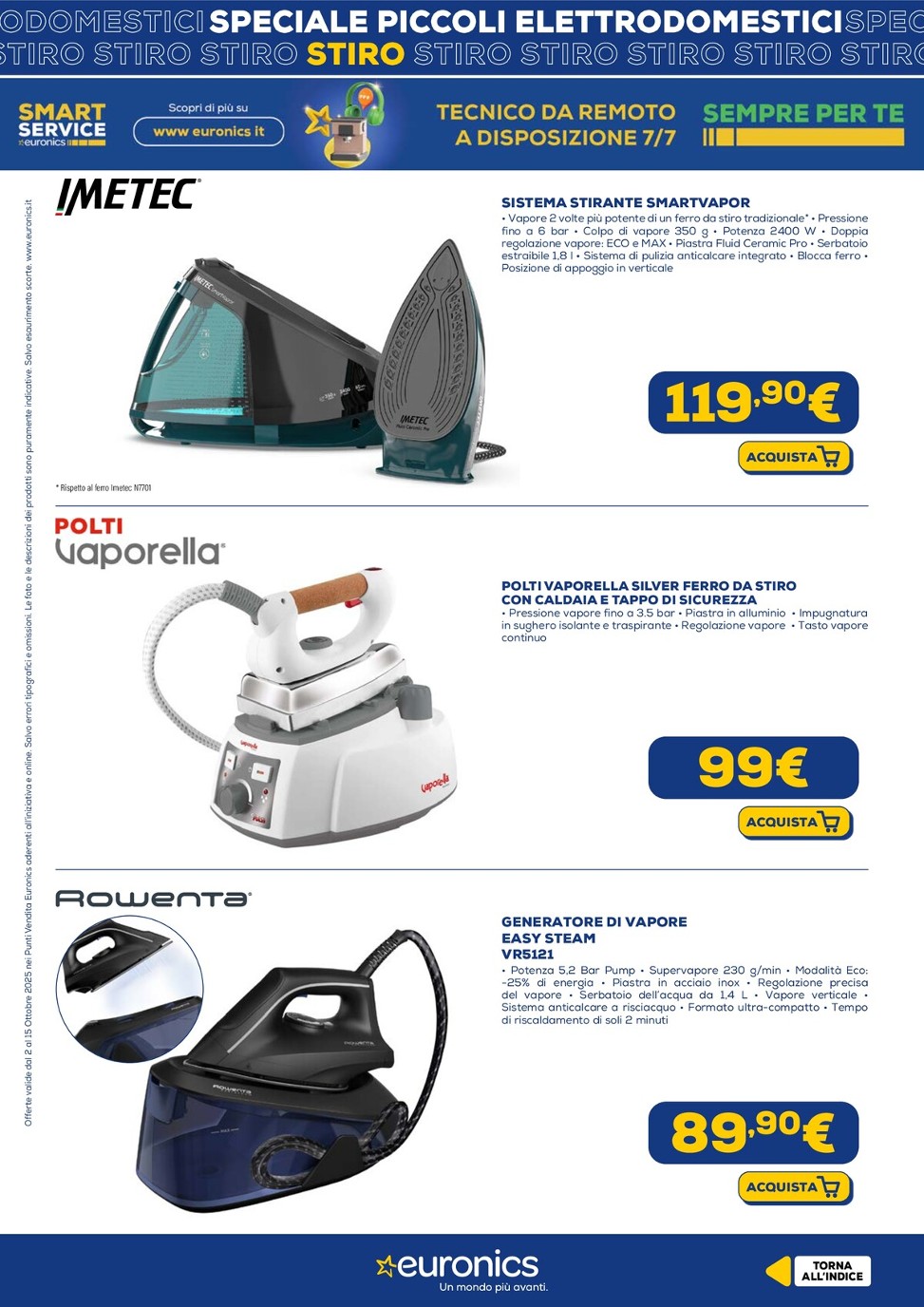 euronics - Volantino Euronics - Speciale Piccoli Elettrodomestici valido dal 02/10 al 15/10 - page: 11