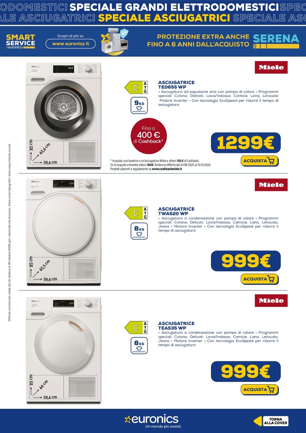 euronics - Volantino Euronics - Speciale Asciugatrici valido dal 10/10 al 30/10 - page: 4
