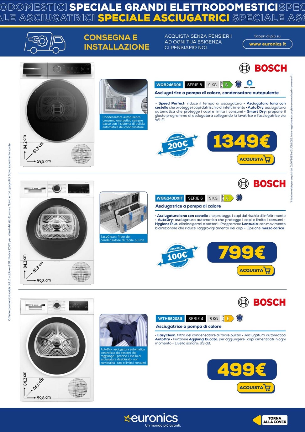 euronics - Volantino Euronics - Speciale Asciugatrici valido dal 10/10 al 30/10 - page: 2
