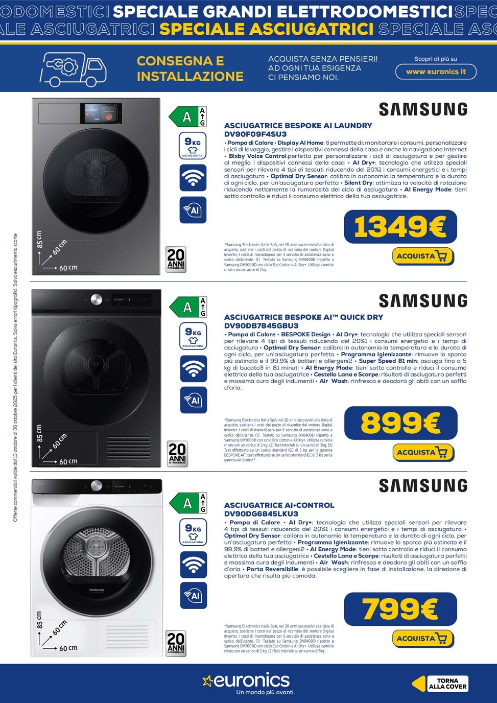 euronics - Volantino Euronics - Speciale Asciugatrici valido dal 10/10 al 30/10 - page: 10