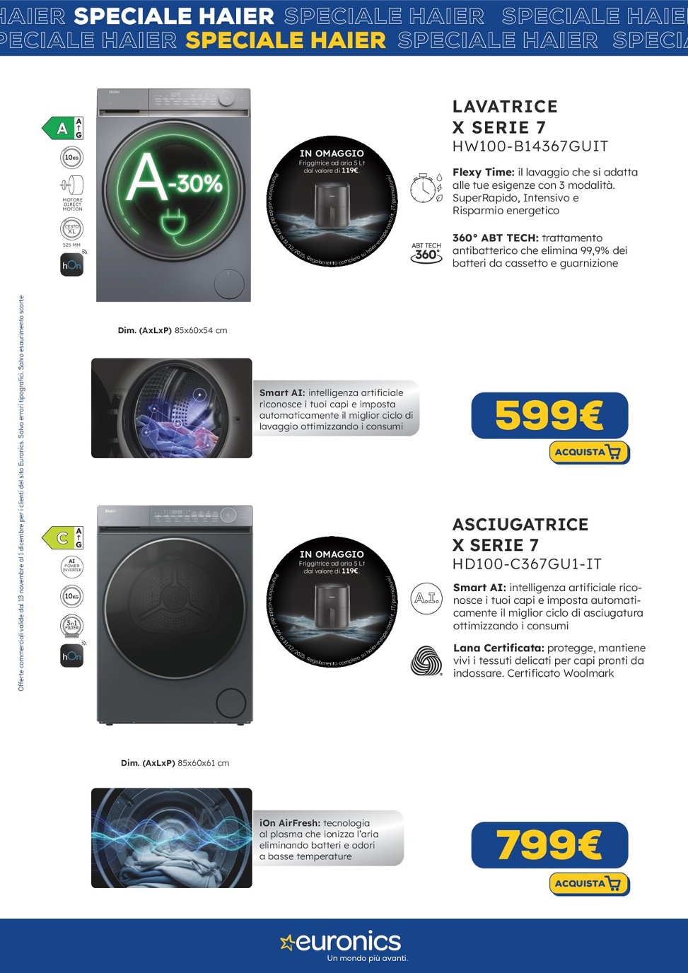 euronics - Volantino Euronics - Speciale Haier valido dal 13/11 al 01/12 - page: 2