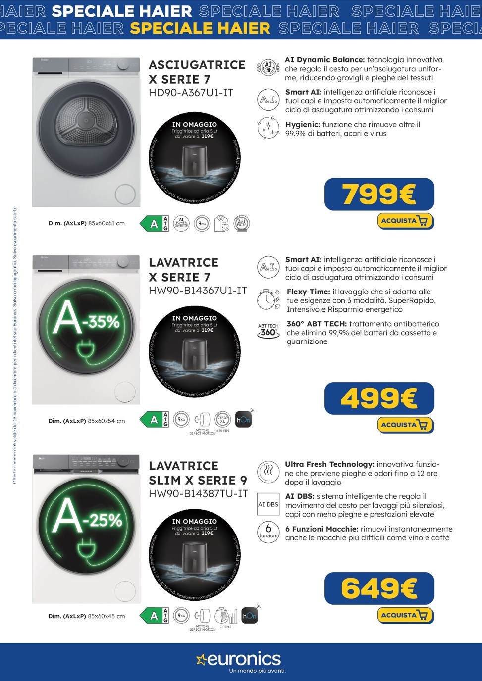 euronics - Volantino Euronics - Speciale Haier valido dal 13/11 al 01/12 - page: 4