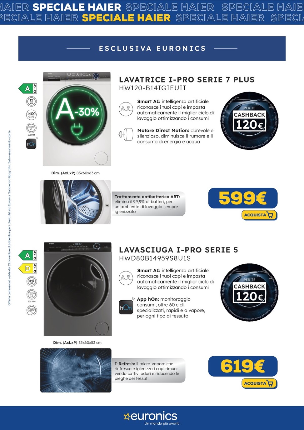 euronics - Volantino Euronics - Speciale Haier valido dal 13/11 al 01/12 - page: 7