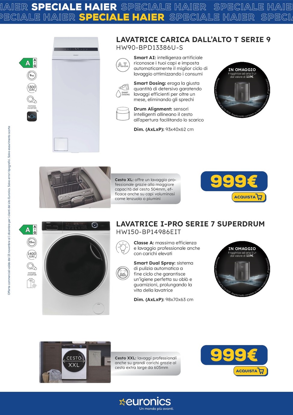 euronics - Volantino Euronics - Speciale Haier valido dal 13/11 al 01/12 - page: 5
