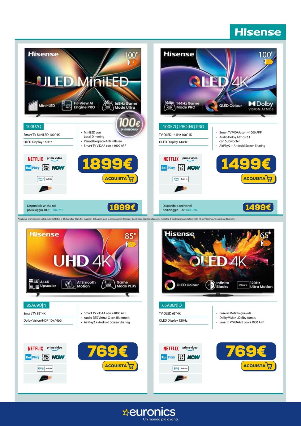 euronics - Volantino Euronics - Speciale Hisense valido dal 13/11 al 01/12 - page: 2