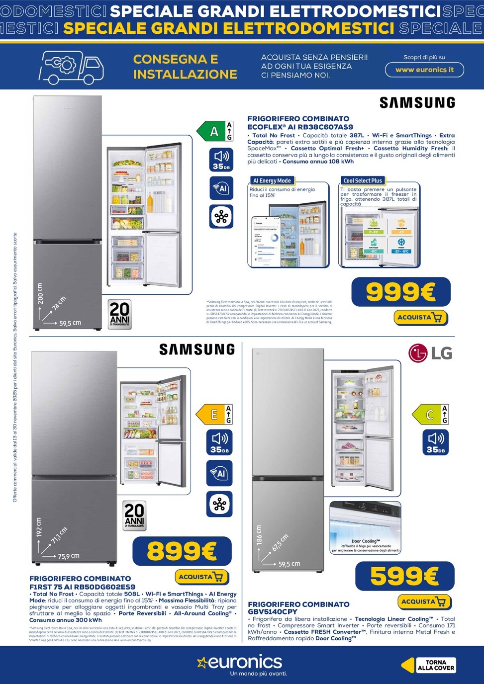 euronics - Volantino Euronics - Speciale Grandi Elettrodomestici valido dal 13/11 al 30/11 - page: 9