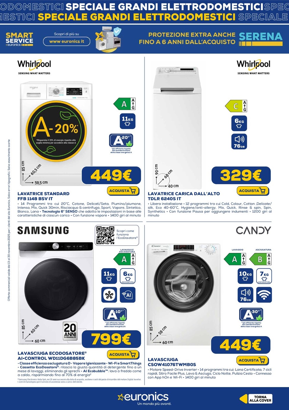 euronics - Volantino Euronics - Speciale Grandi Elettrodomestici valido dal 13/11 al 30/11 - page: 8