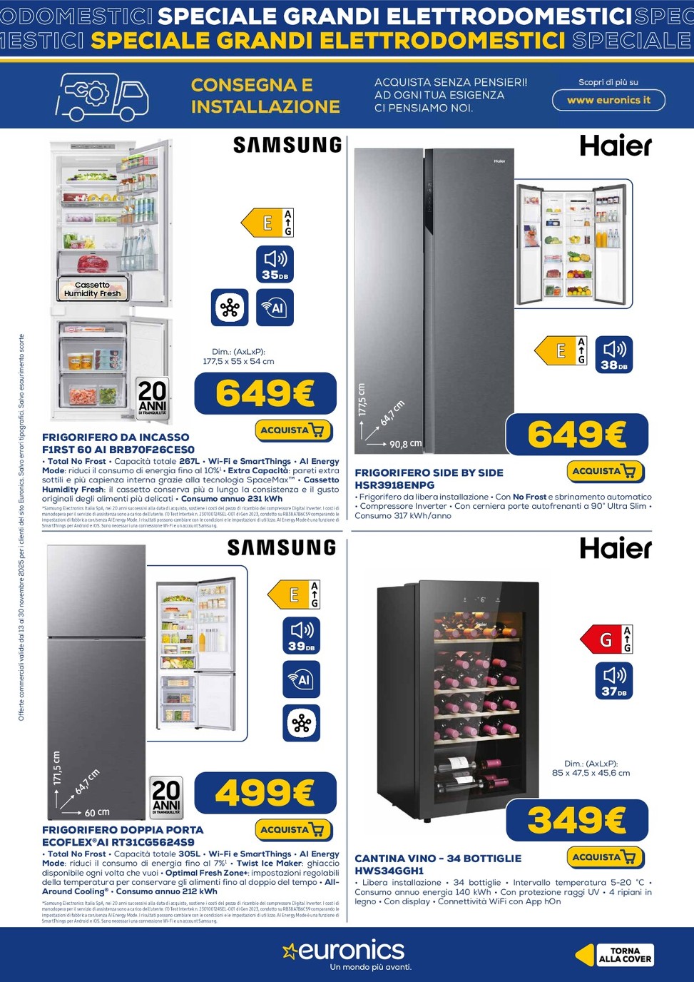 euronics - Volantino Euronics - Speciale Grandi Elettrodomestici valido dal 13/11 al 30/11 - page: 11