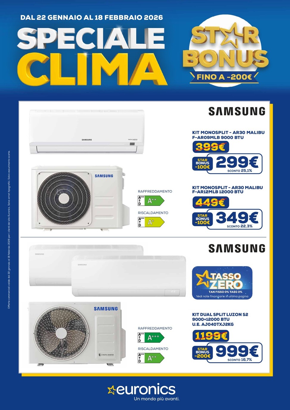 euronics - Volantino Euronics - Speciale Clima valido dal 22/01 al 18/02