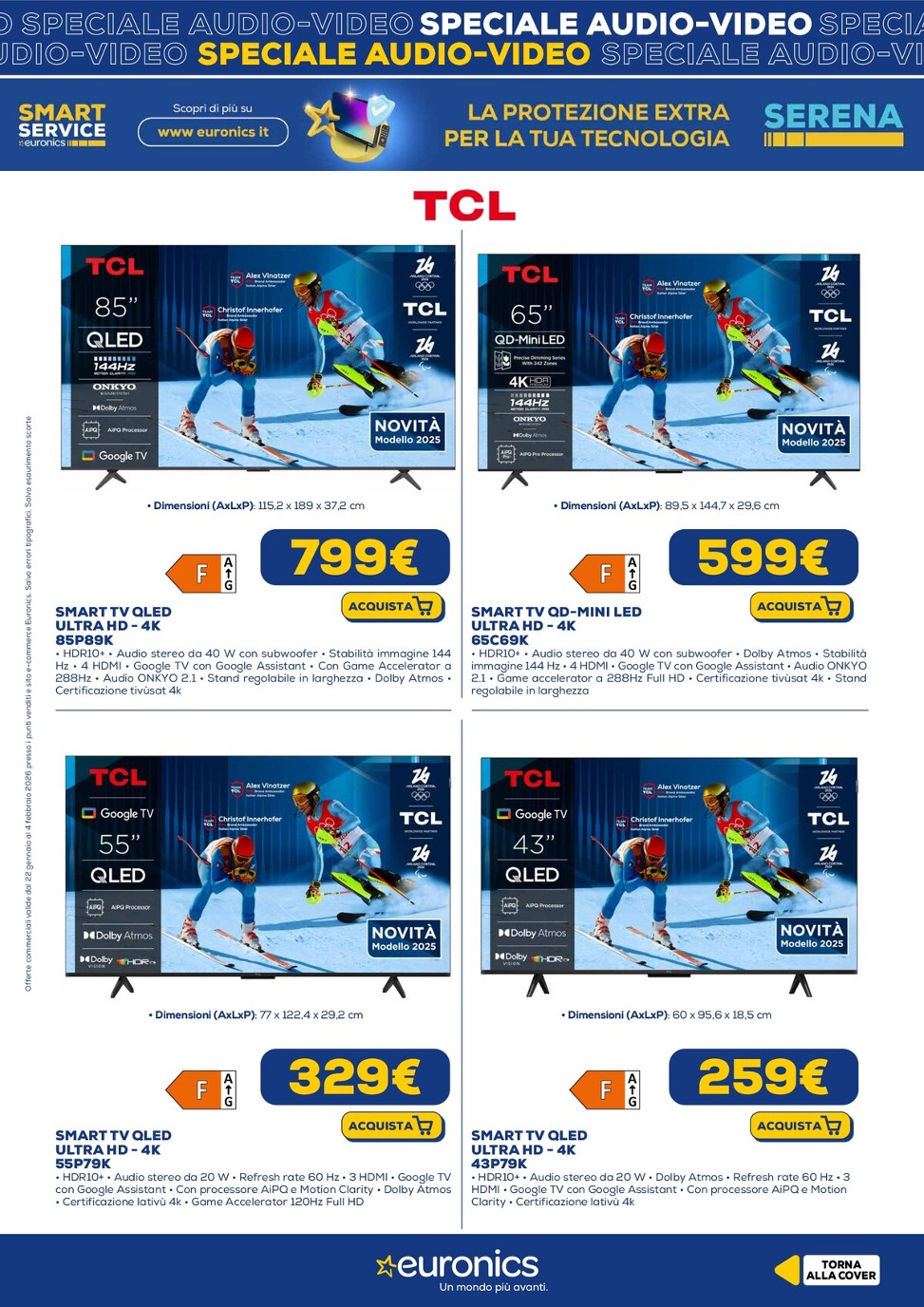 euronics - Volantino Euronics - Speciale Audio Video valido dal 22/01 al 04/02 - page: 4