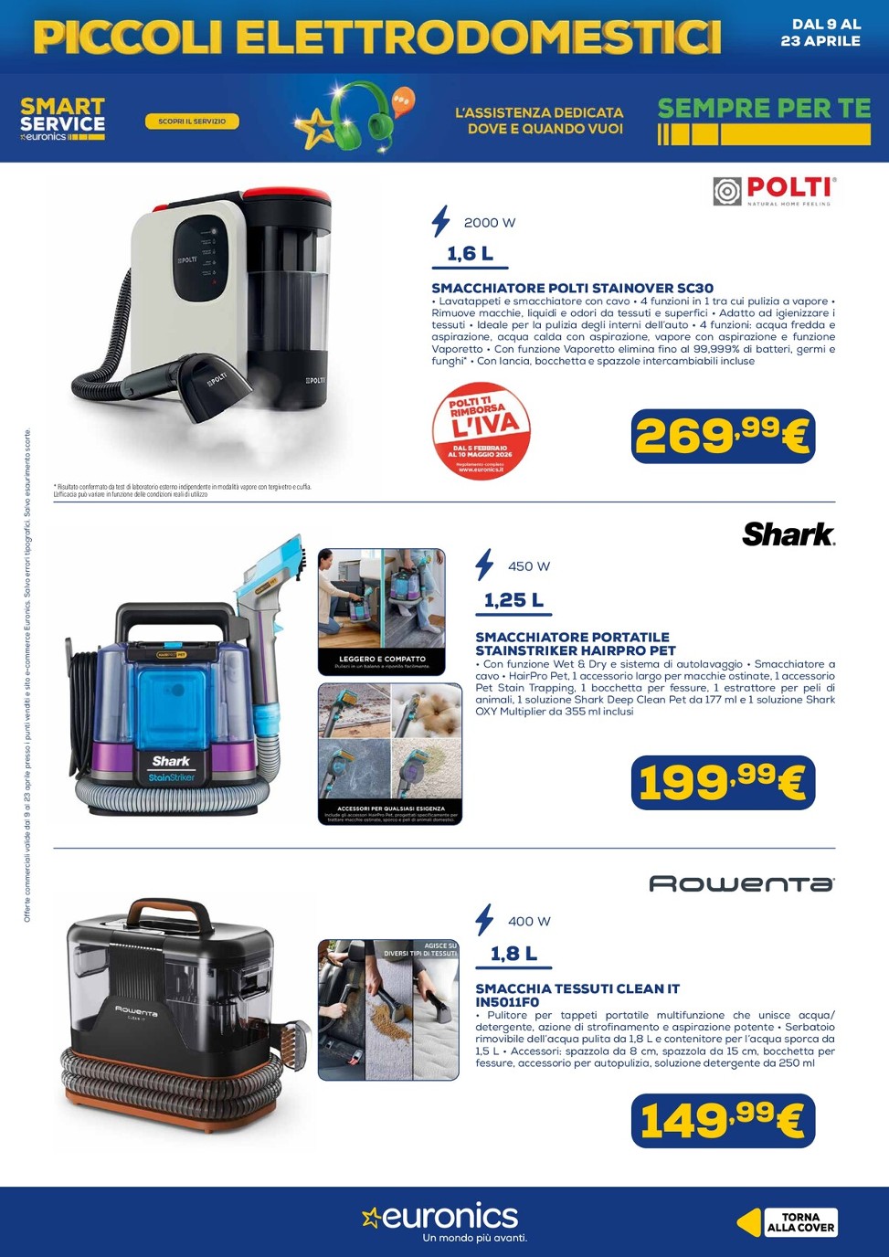 euronics - Volantino attuale di Euronics - Piccoli Elettrodomestici valido dal giovedì 09/04/2026 al giovedì 23/04/2026 - page: 8