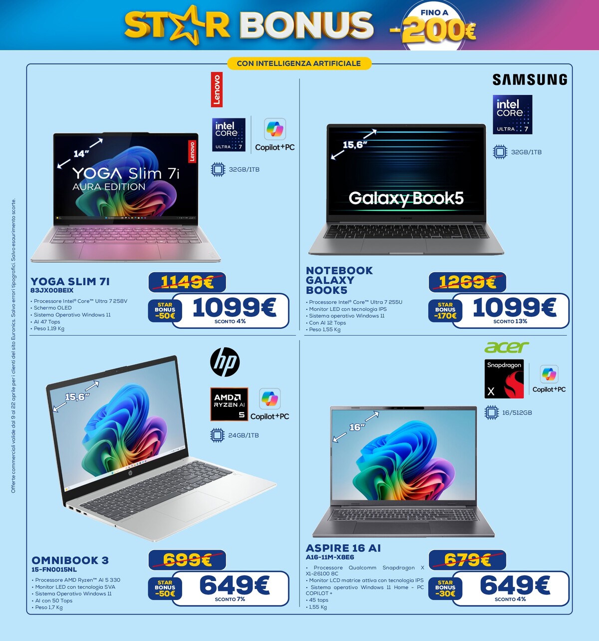 euronics - Volantino attuale di Euronics - Star Bonus valido dal giovedì 09/04/2026 al mercoledì 22/04/2026 - page: 21