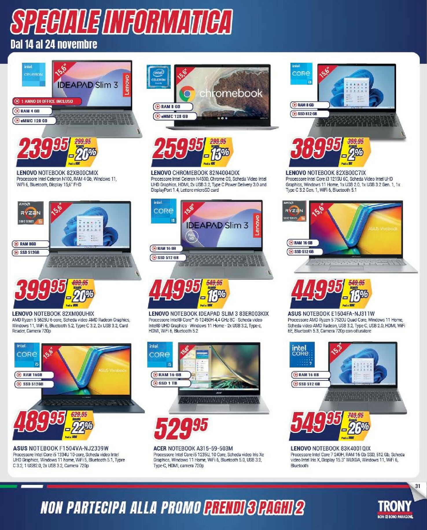 trony - Volantino Trony - Prendi 3 Paghi 2 valido dal 30/10 al 24/11 - page: 31
