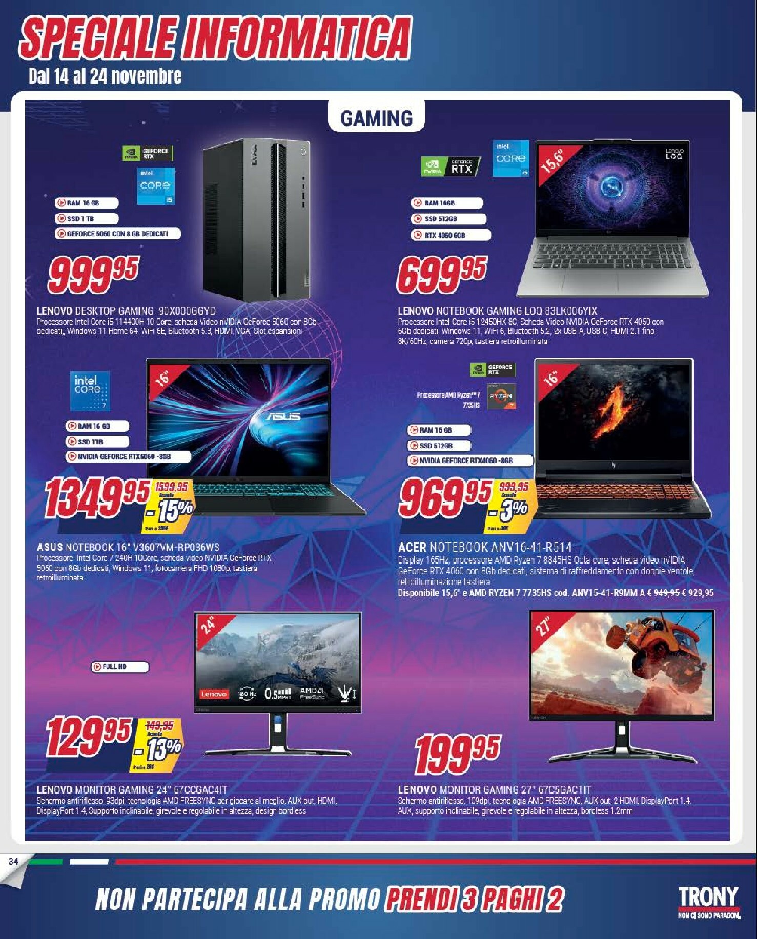 trony - Volantino Trony - Prendi 3 Paghi 2 valido dal 30/10 al 24/11 - page: 34