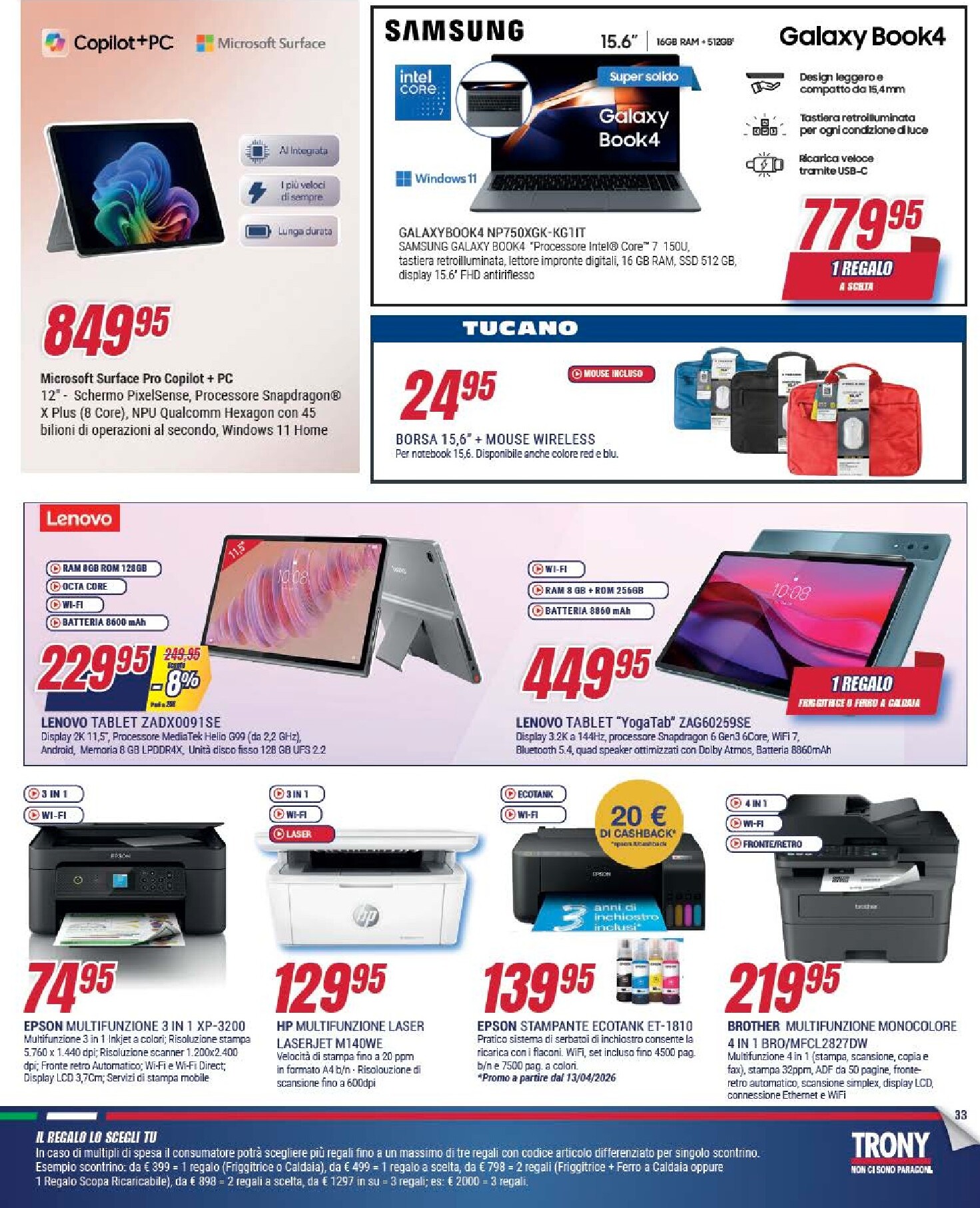 trony - Volantino attuale di Trony - Il Reglo lo Scegli tu valido dal giovedì 09/04/2026 al mercoledì 29/04/2026 - page: 33