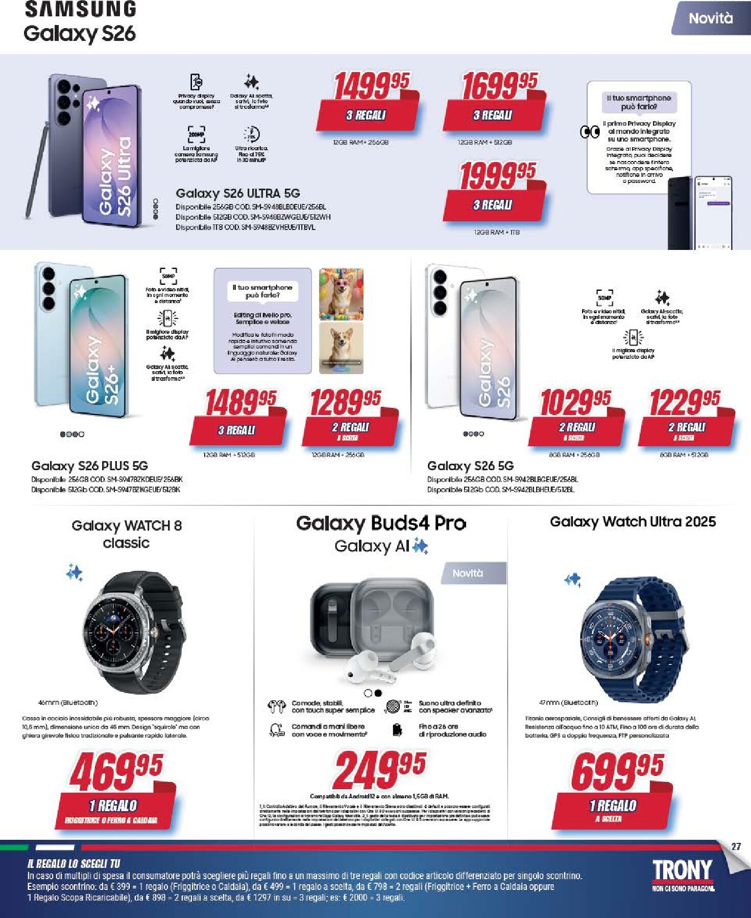 trony - Volantino attuale di Trony - Il Reglo lo Scegli tu valido dal giovedì 09/04/2026 al mercoledì 29/04/2026 - page: 27