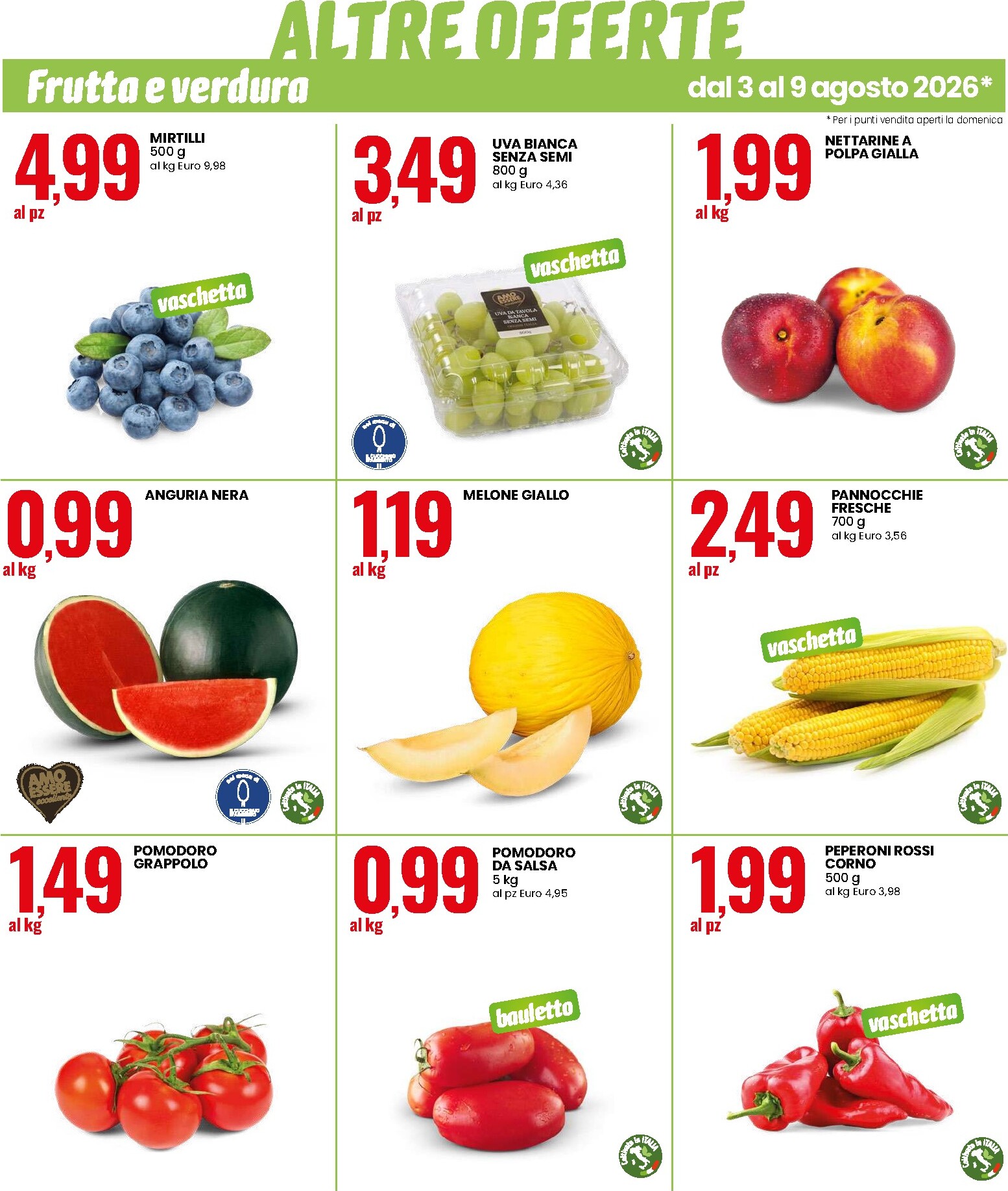eurospin - Volantino attuale di Eurospin - Altre Offerte Ortofrutta valido dal lunedì 03/08/2026 al domenica 09/08/2026 - page: 2