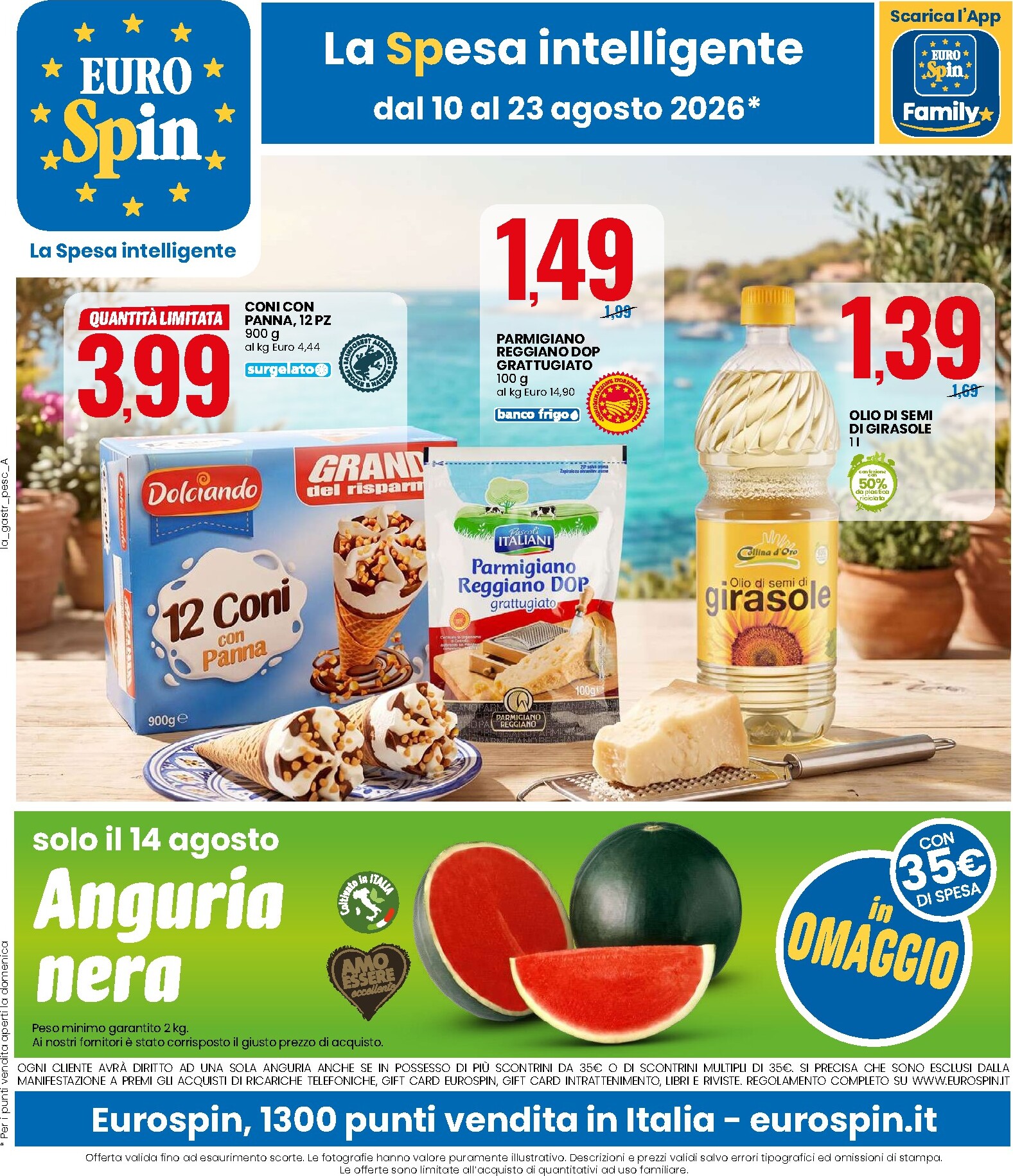eurospin - Volantino Eurospin per la prossima settimana dal lunedì 10/08/2026 al domenica 23/08/2026