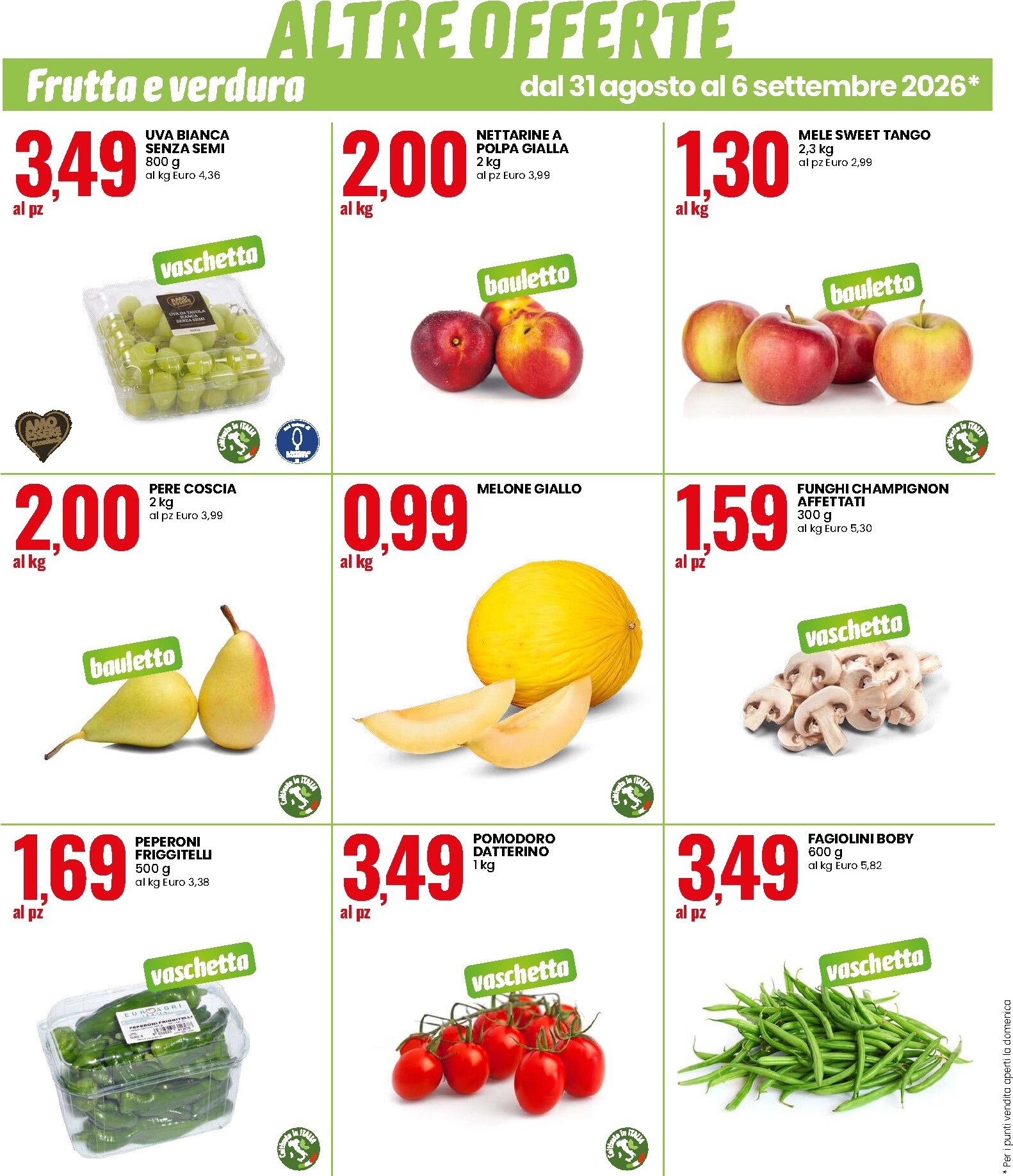 eurospin - Volantino attuale di Eurospin - Altre Offerte Frutta E Verdura valido dal lunedì 31/08/2026 al domenica 06/09/2026 - page: 2