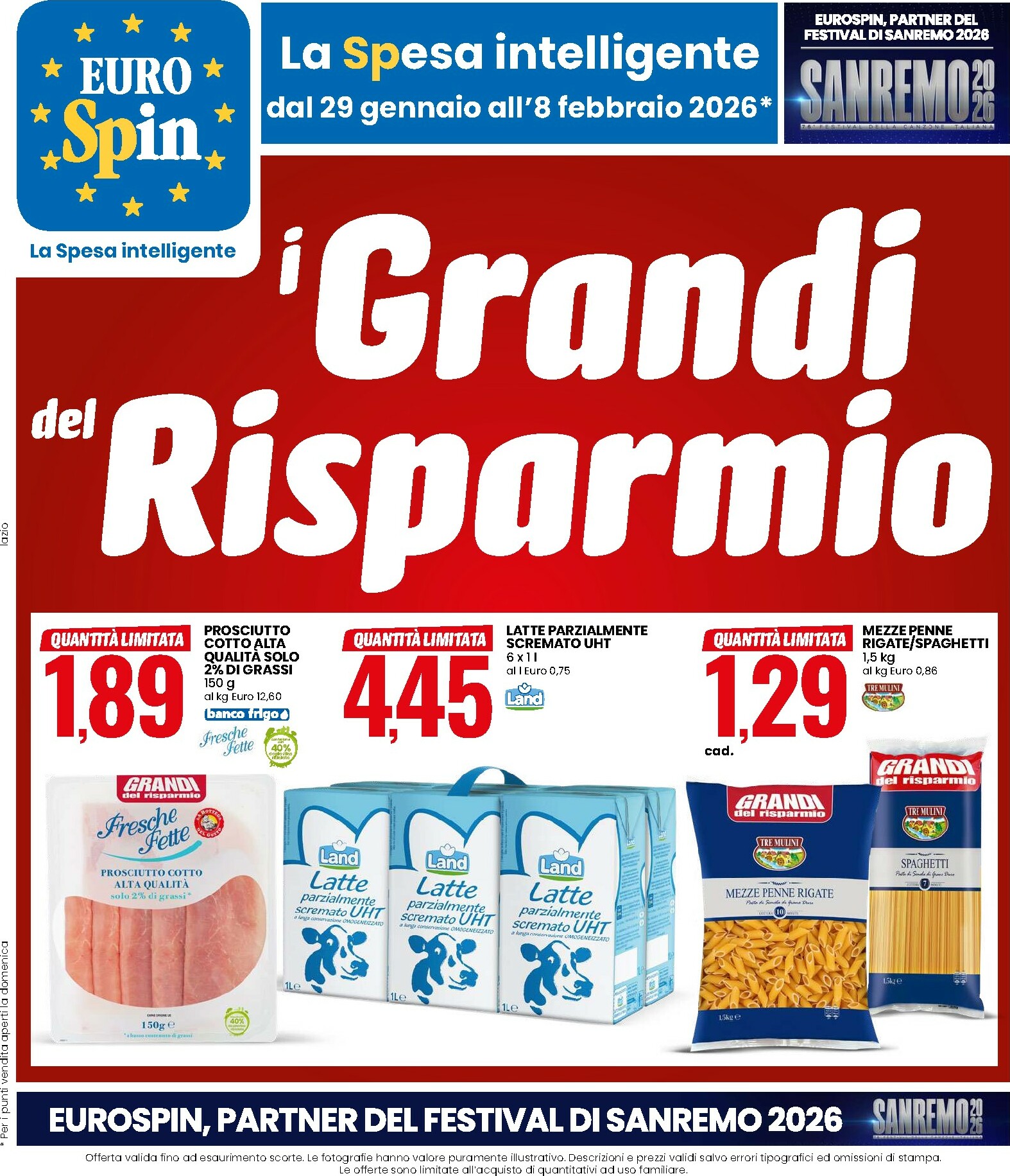 eurospin - Volantino Eurospin valido dal 29/01 al 08/02 - page: 1