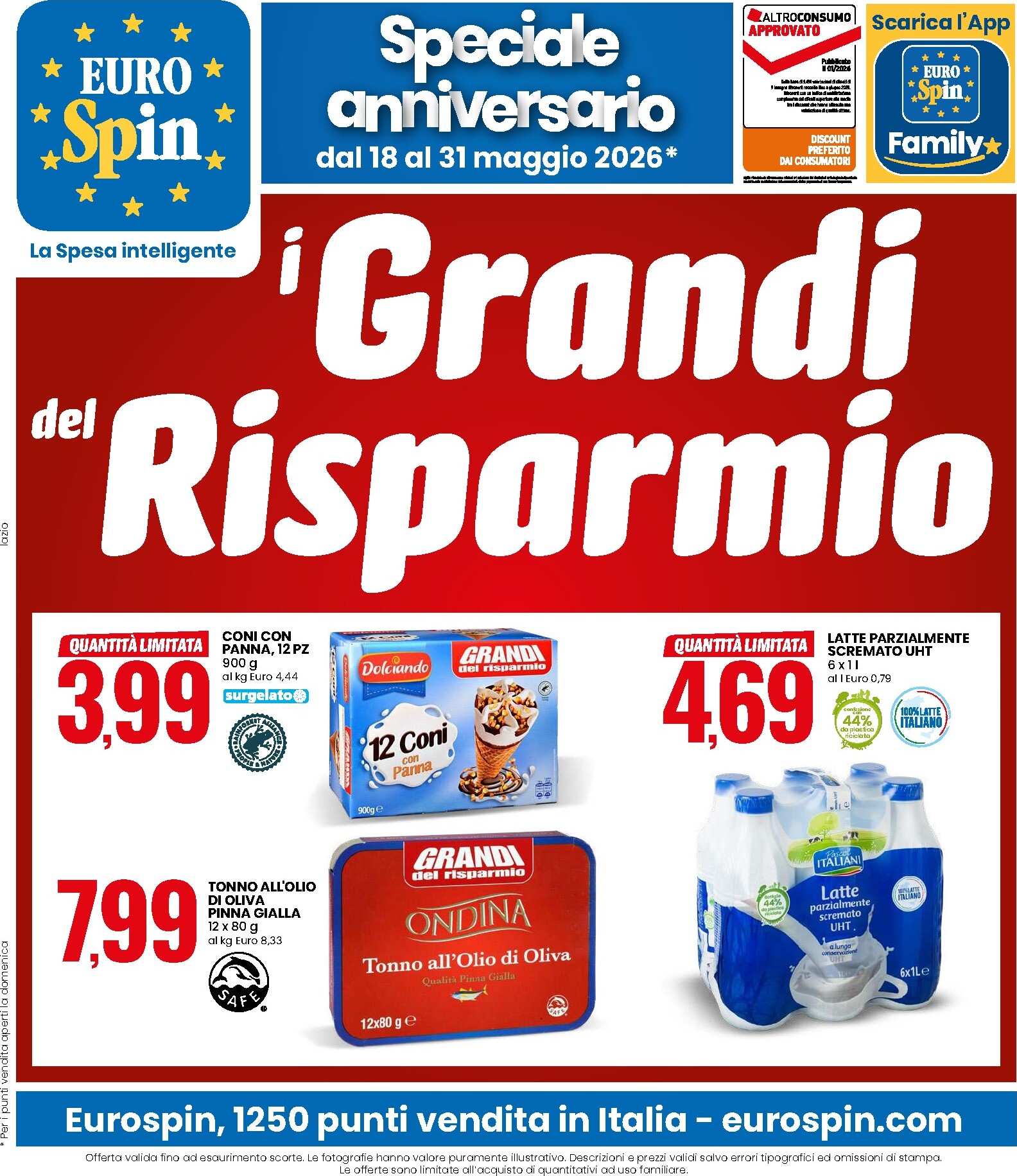 eurospin - Volantino Eurospin per la prossima settimana dal lunedì 18/05/2026 al domenica 31/05/2026 - page: 1