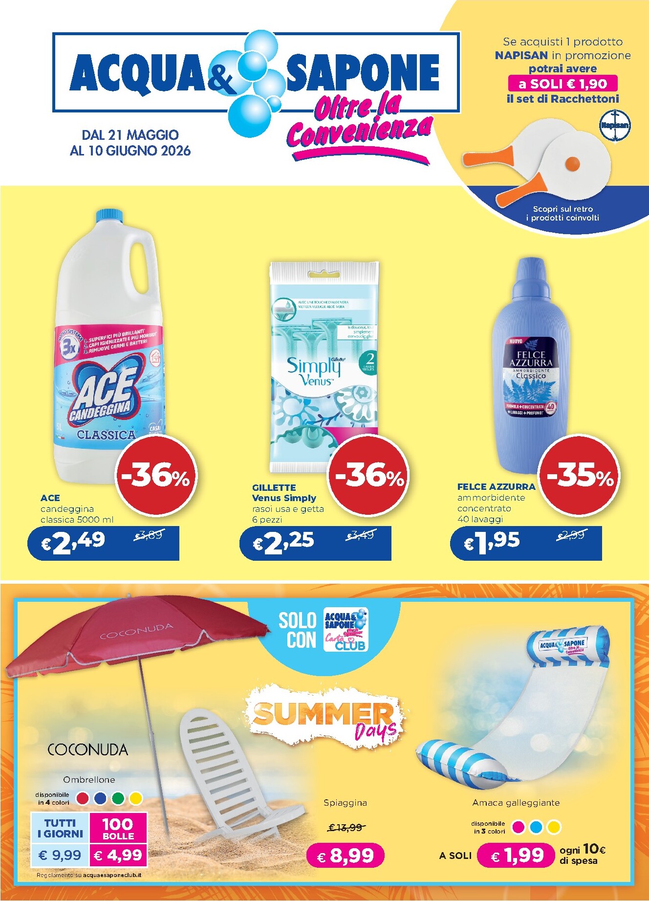 acqua-e-sapone - Volantino futuro Acqua e Sapone valido dal giovedì 21/05/2026 al mercoledì 10/06/2026 - page: 1