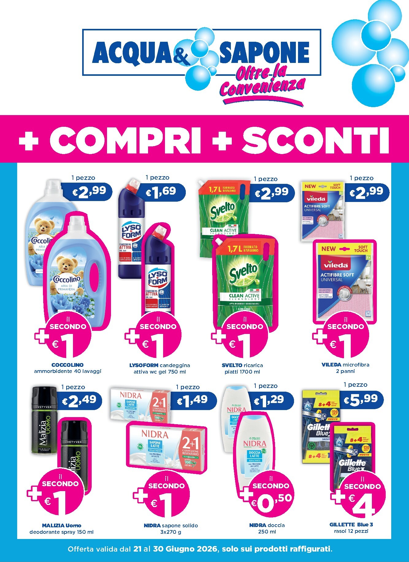 acqua-e-sapone - Volantino attuale di Acqua e Sapone - compri + sconti valido dal domenica 21/06/2026 al martedì 30/06/2026