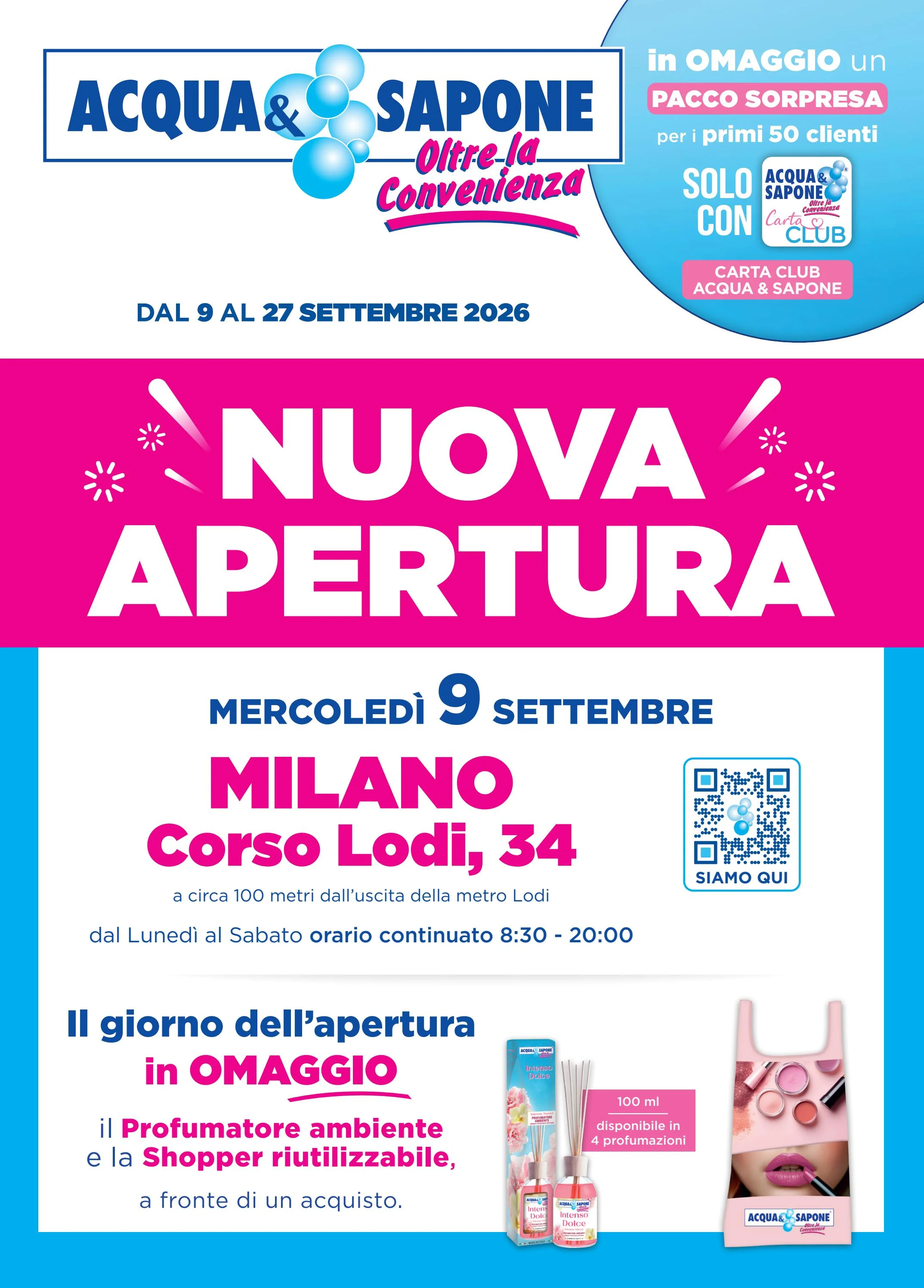 acqua-e-sapone - Volantino futuro Acqua e Sapone - Nuova Apertura Milano valido dal mercoledì 09/09/2026 al domenica 27/09/2026
