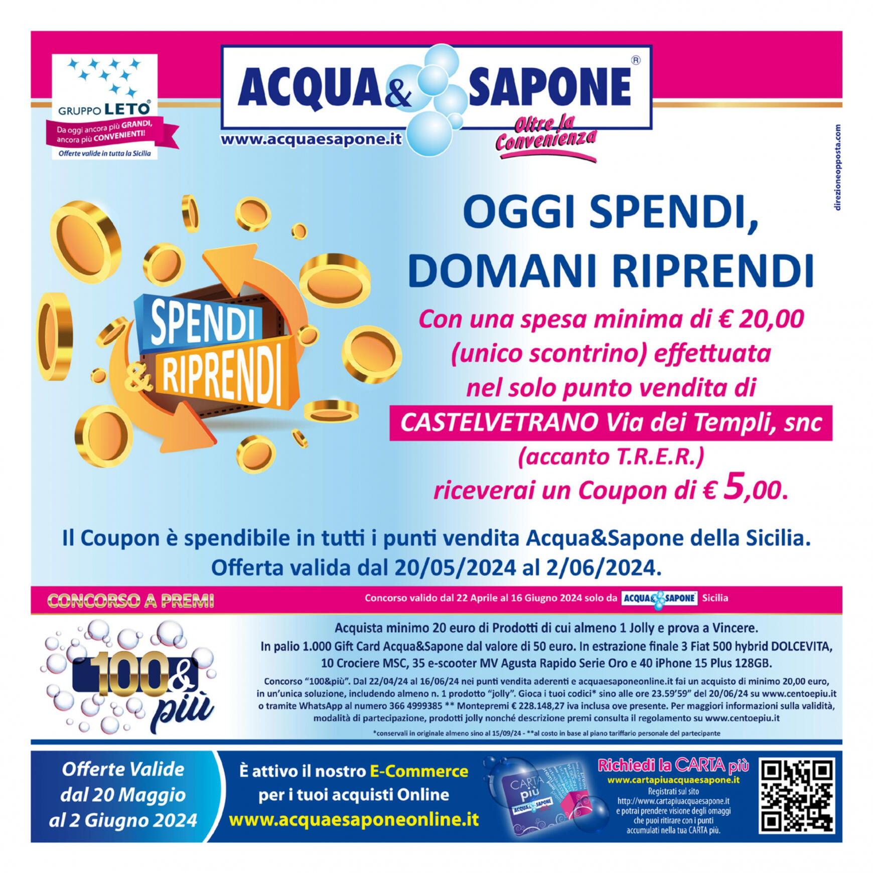 acqua-e-sapone - Nuovo volantino Acqua e Sapone - Castelvetrano - Alcamo – Partanna – Terrasini 20.05. - 02.06.