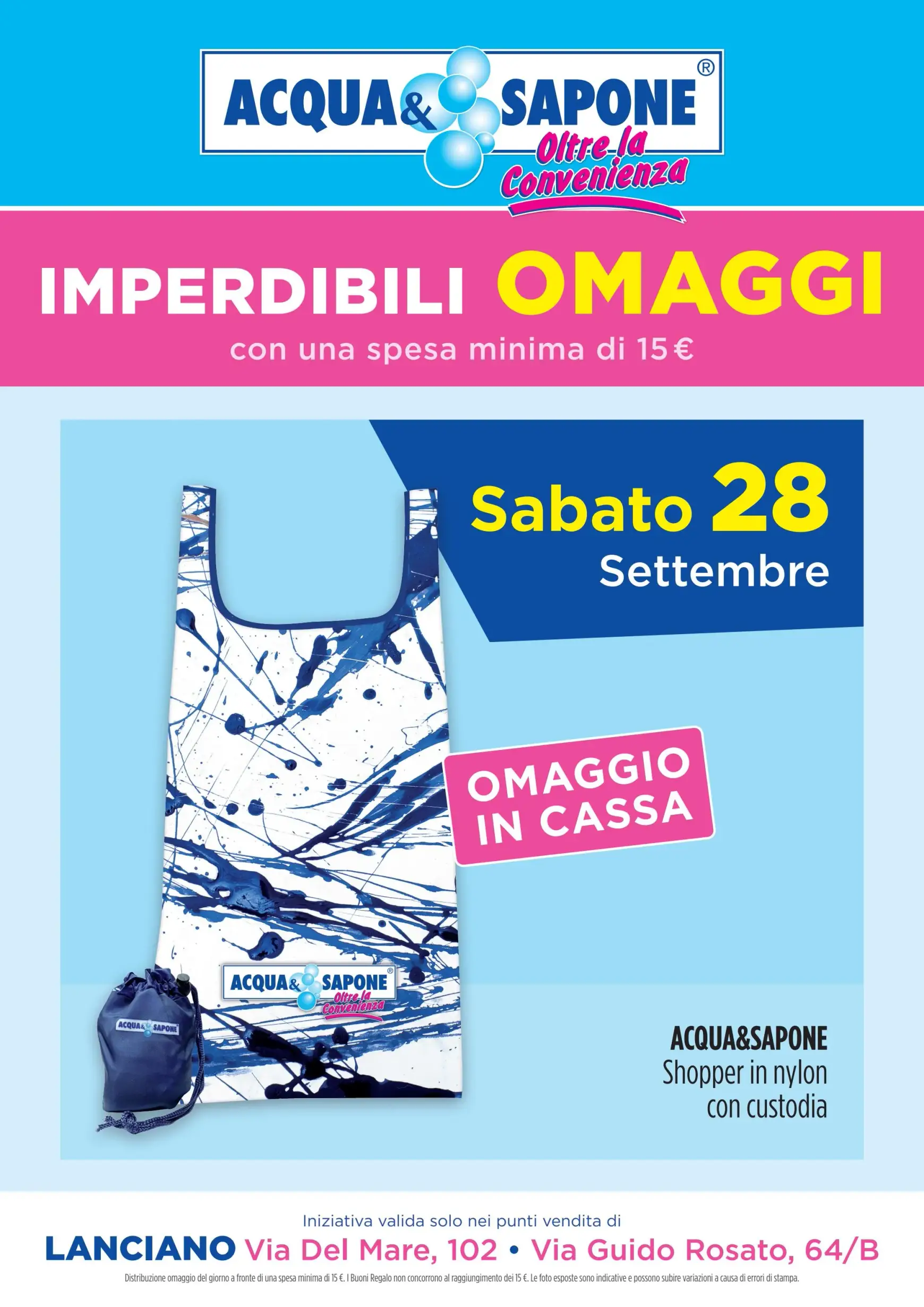 acqua-e-sapone - Nuovo volantino Acqua e Sapone - Lanciano 28.09. - 28.09. - page: 1