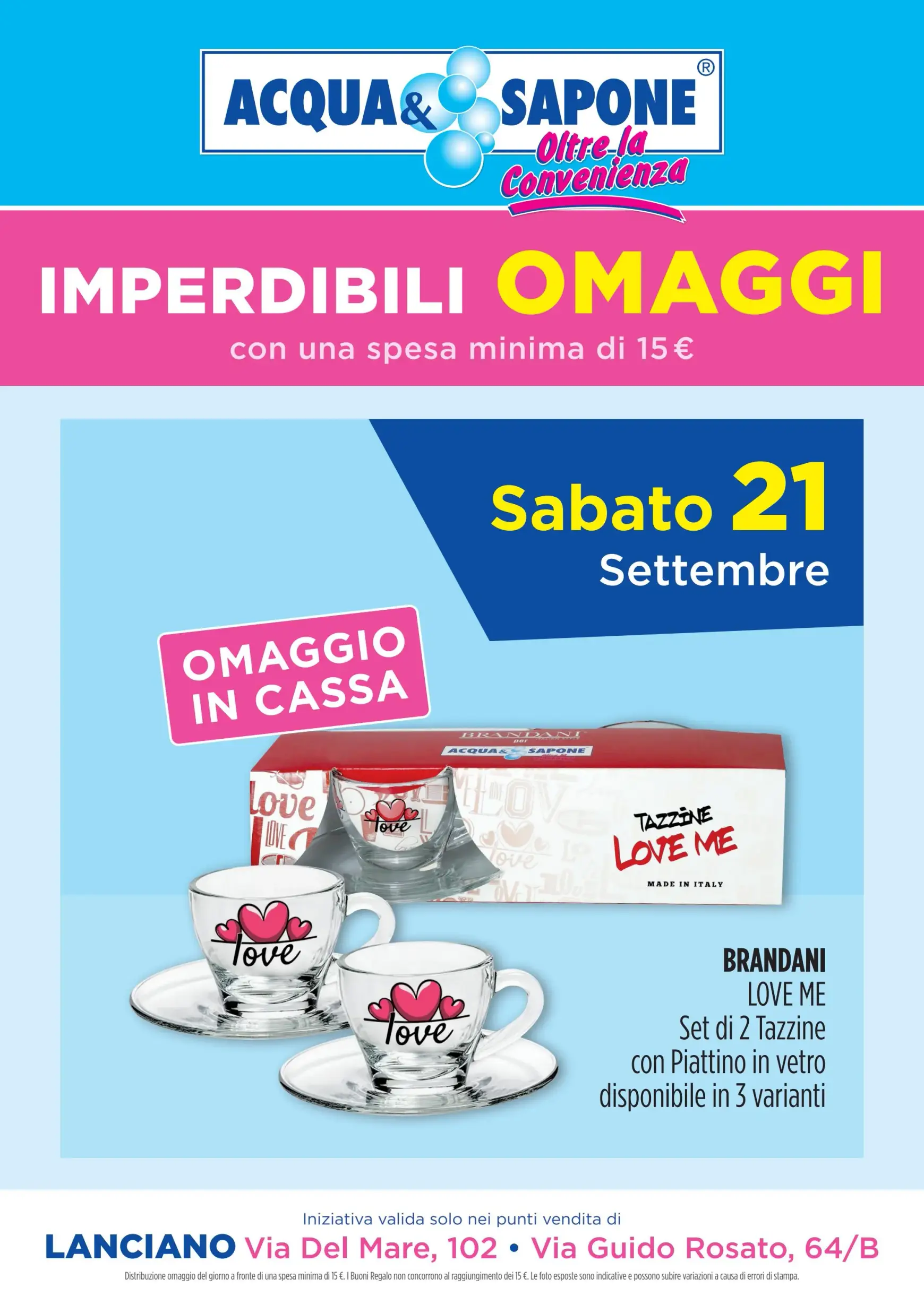 acqua-e-sapone - Nuovo volantino Acqua e Sapone - Lanciano 21.09. - 21.09. - page: 1