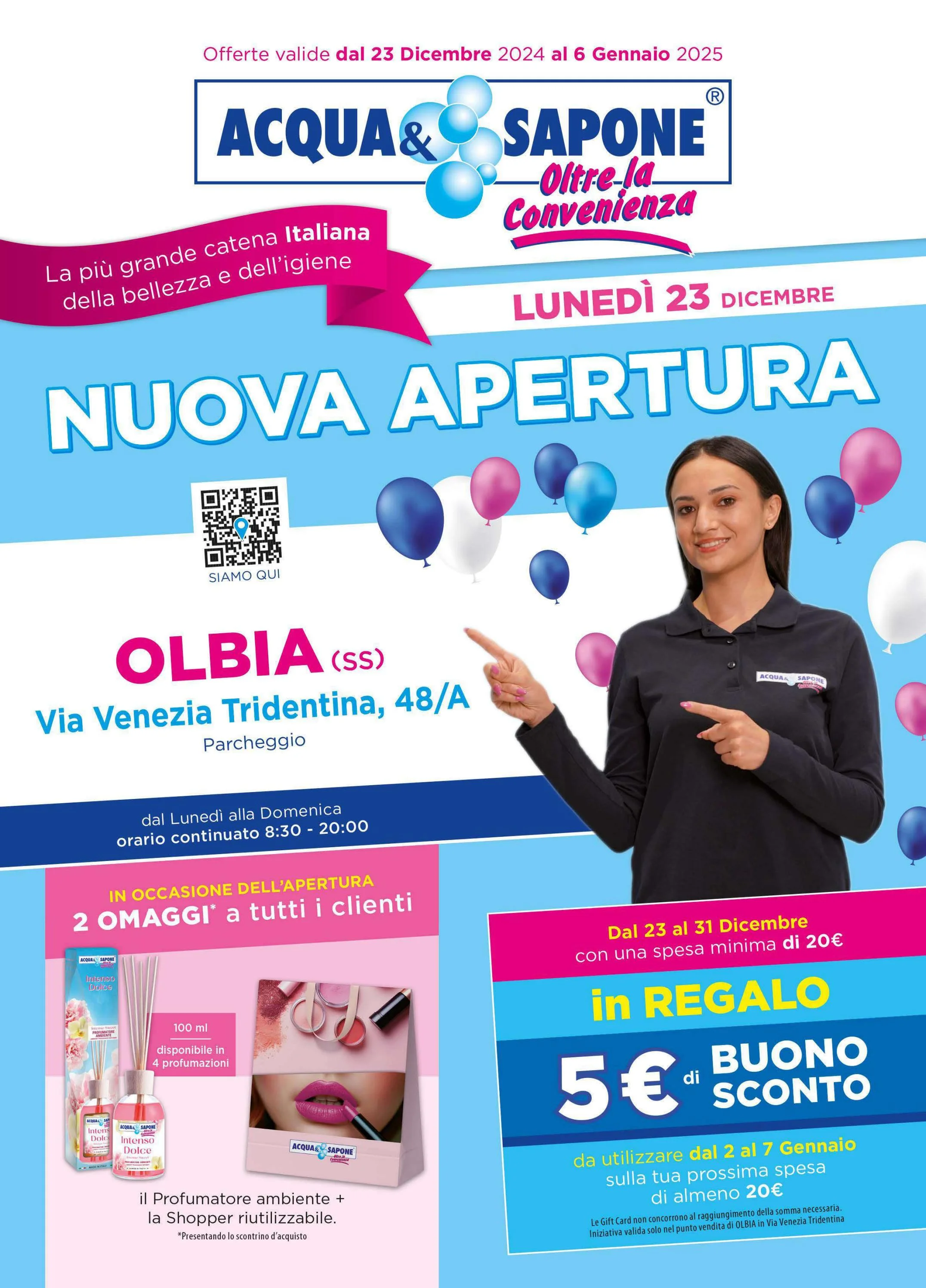 acqua-e-sapone - Volantino Acqua e Sapone - Volantino apertura Olbia valido dal 23/12 al 06/01