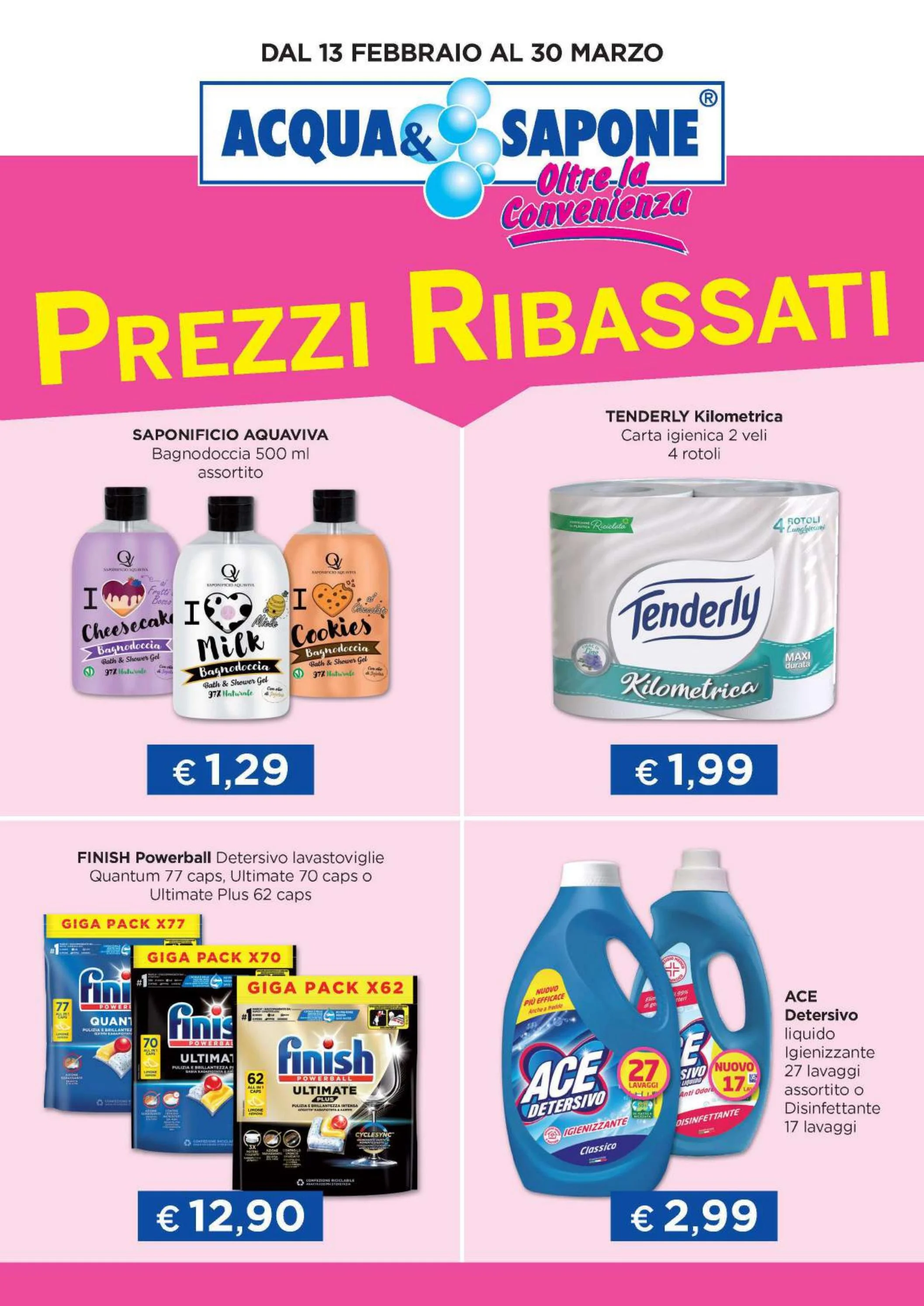 acqua-e-sapone - Volantino Acqua e Sapone - Prezzi Ribassati valido dal 13/02 al 30/03