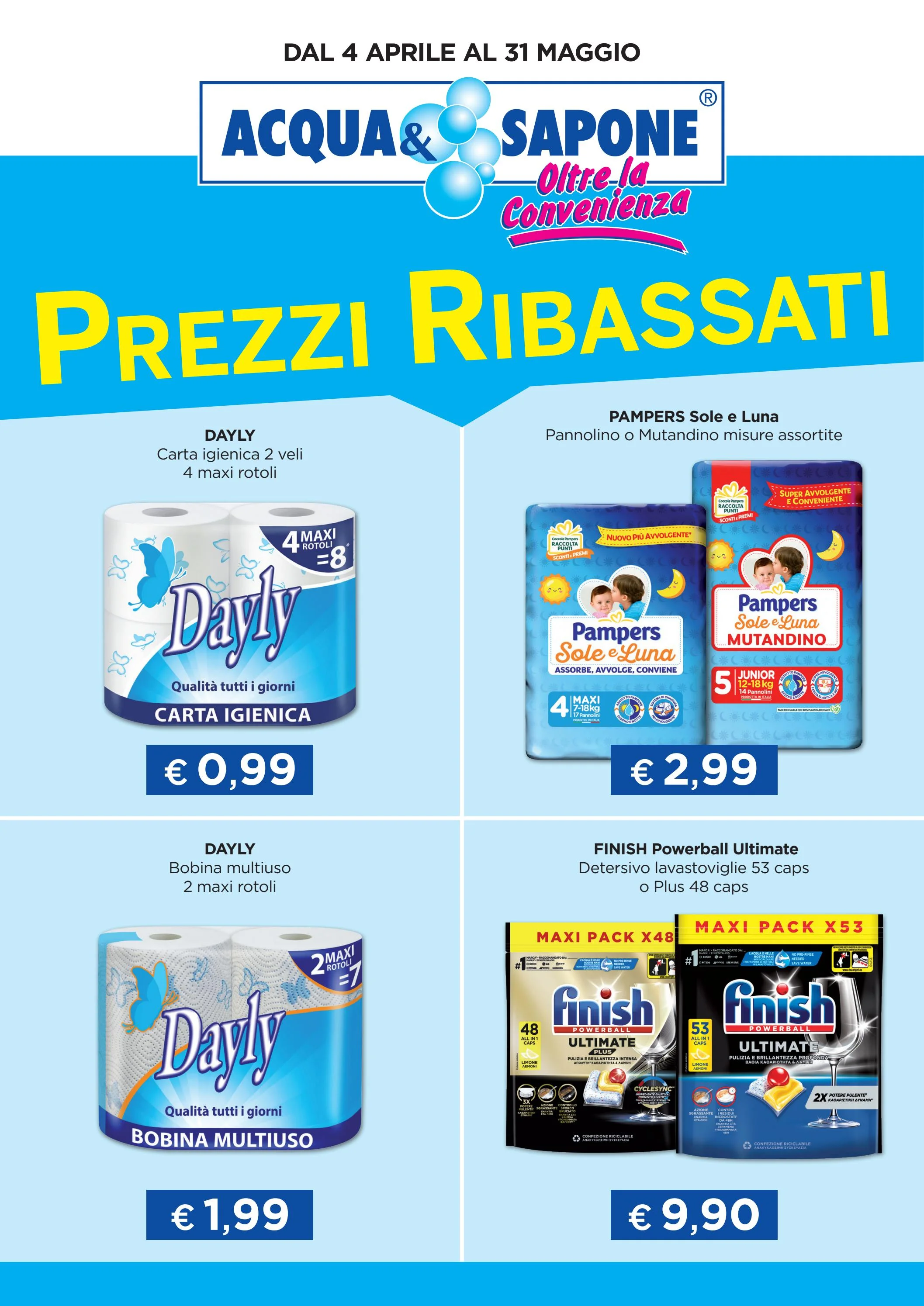 acqua-e-sapone - Volantino Acqua e Sapone - Prezzi Ribassati valido dal 04/04 al 31/05