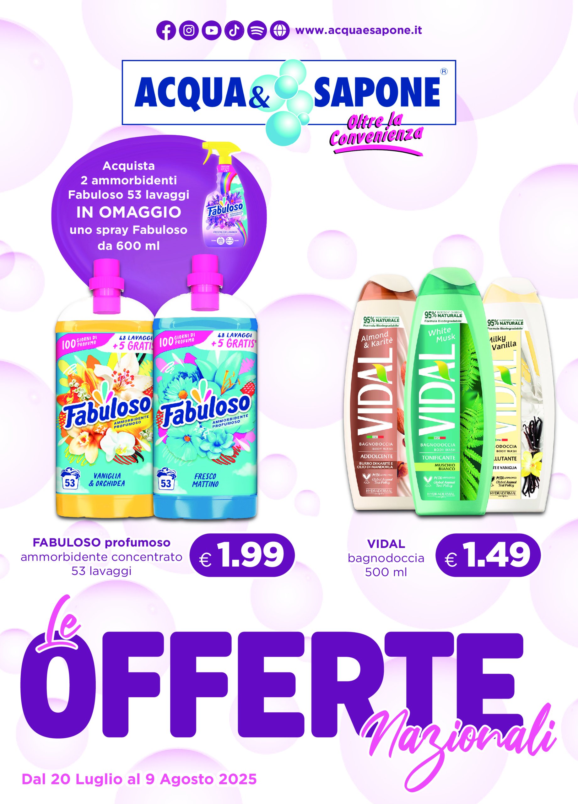 acqua-e-sapone - Volantino Acqua e Sapone valido dal 20/07 al 09/08 - page: 1