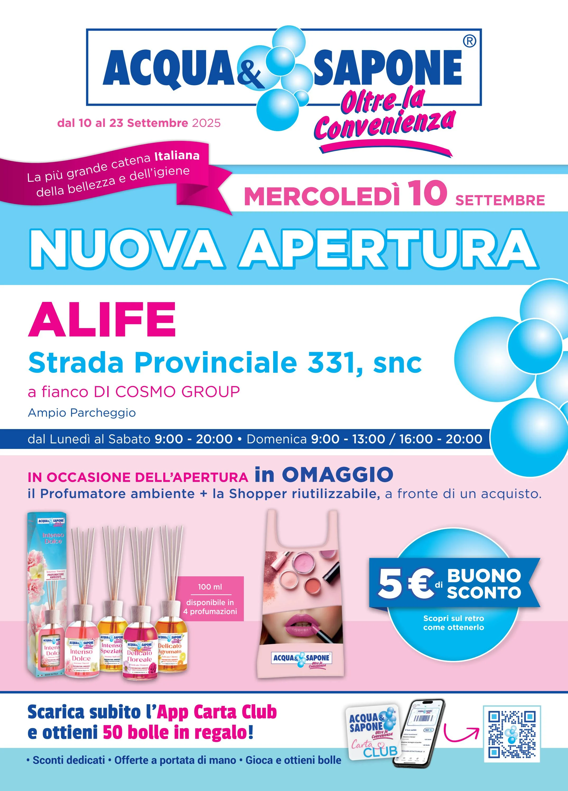 acqua-e-sapone - Volantino Acqua e Sapone - Nuova apertura Alife valido dal 10/09 al 23/09