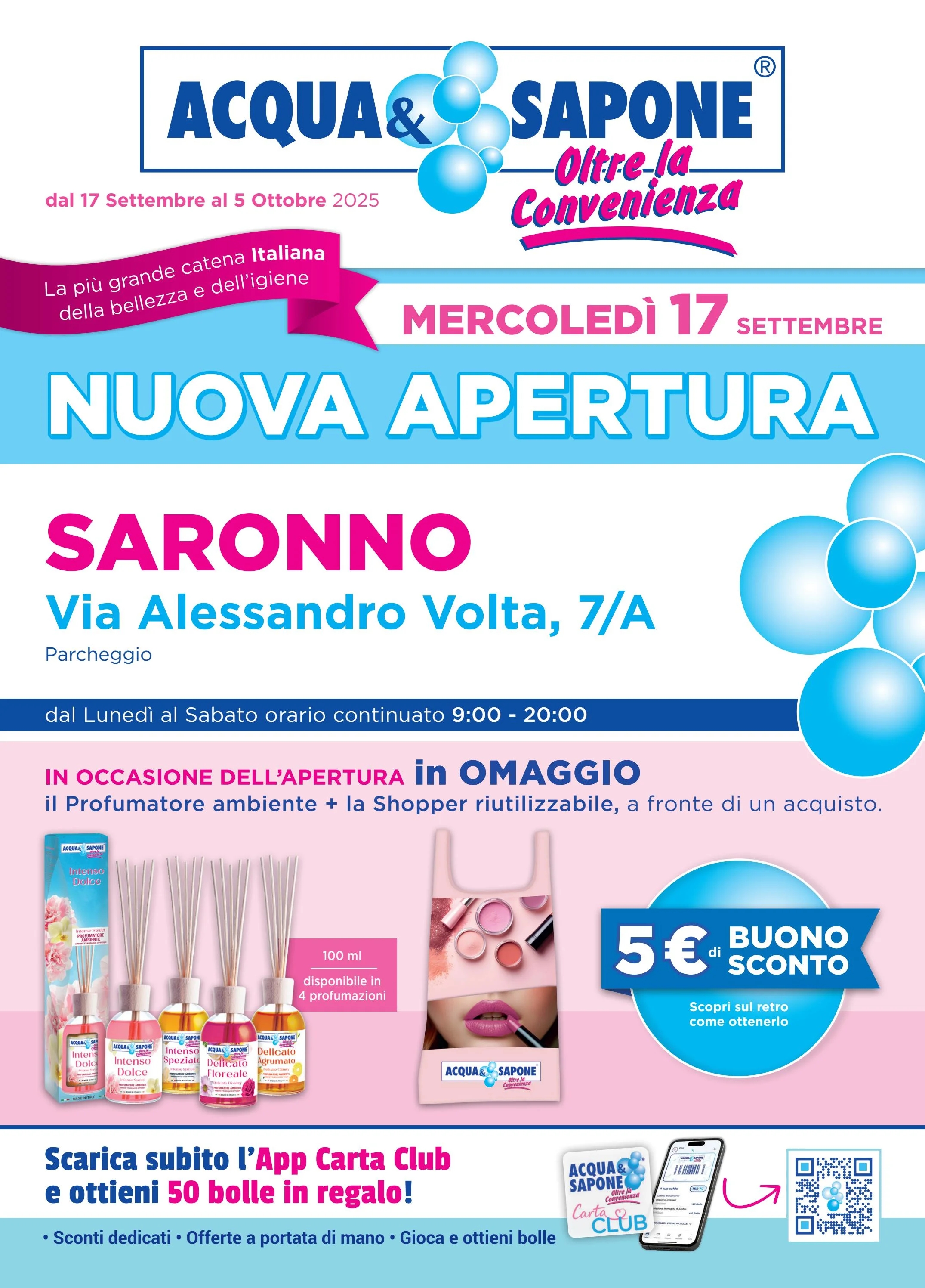 acqua-e-sapone - Volantino Acqua e Sapone - Nuova apertura Saronno valido dal 17/09 al 05/10