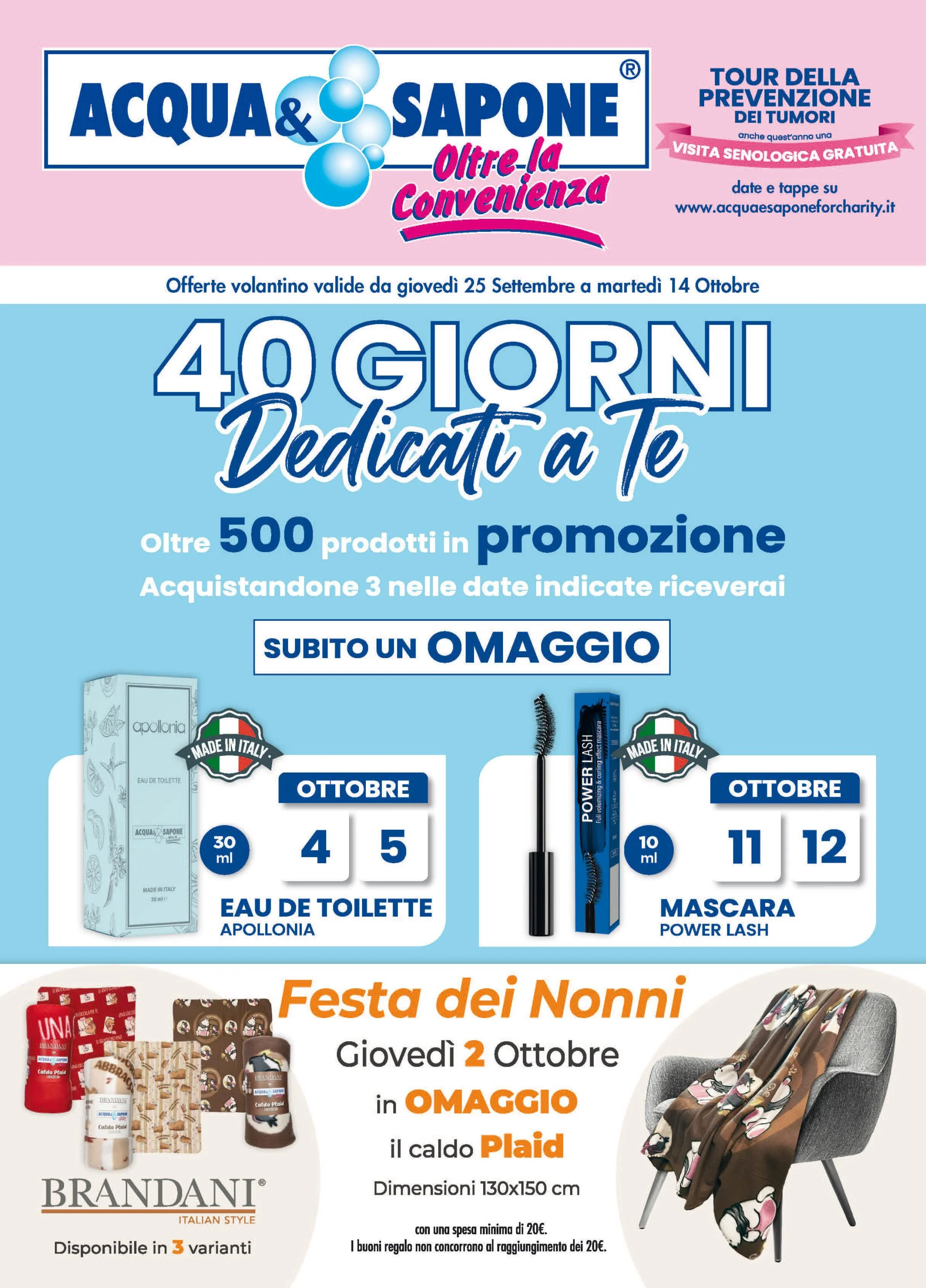 acqua-e-sapone - Volantino Acqua e Sapone - 40 Giorni valido dal 25/09 al 14/10