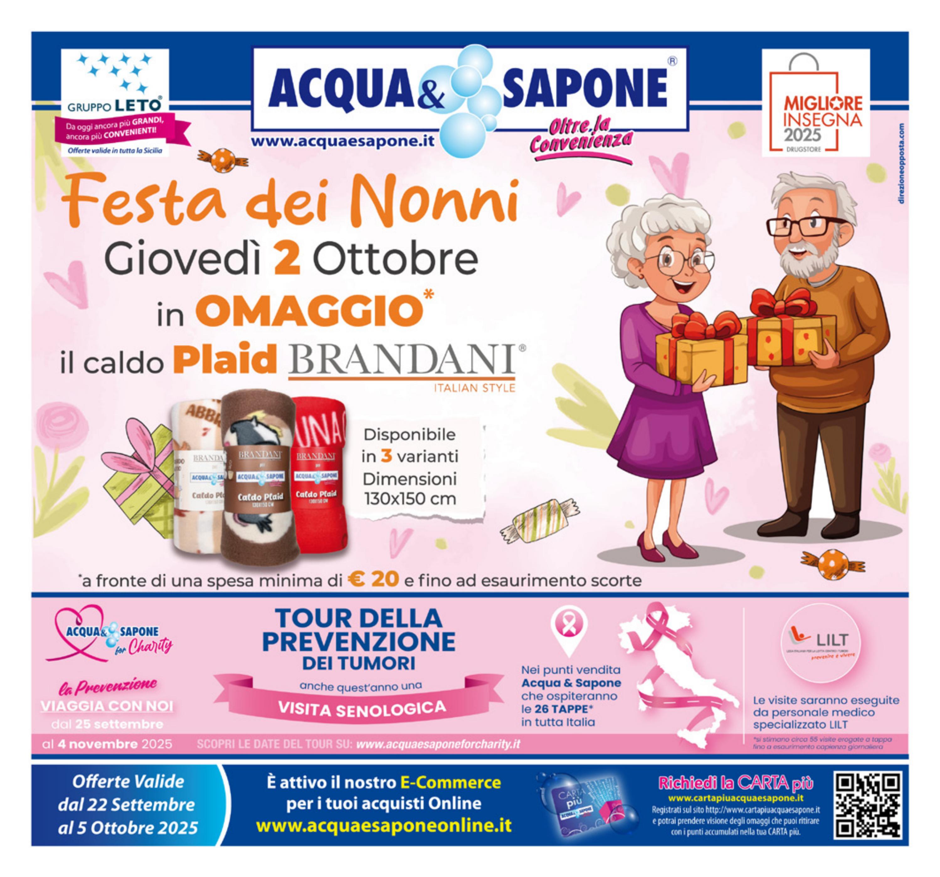 acqua-e-sapone - Volantino Acqua e Sapone - Festa dei Nonni valido dal 22/09 al 05/10