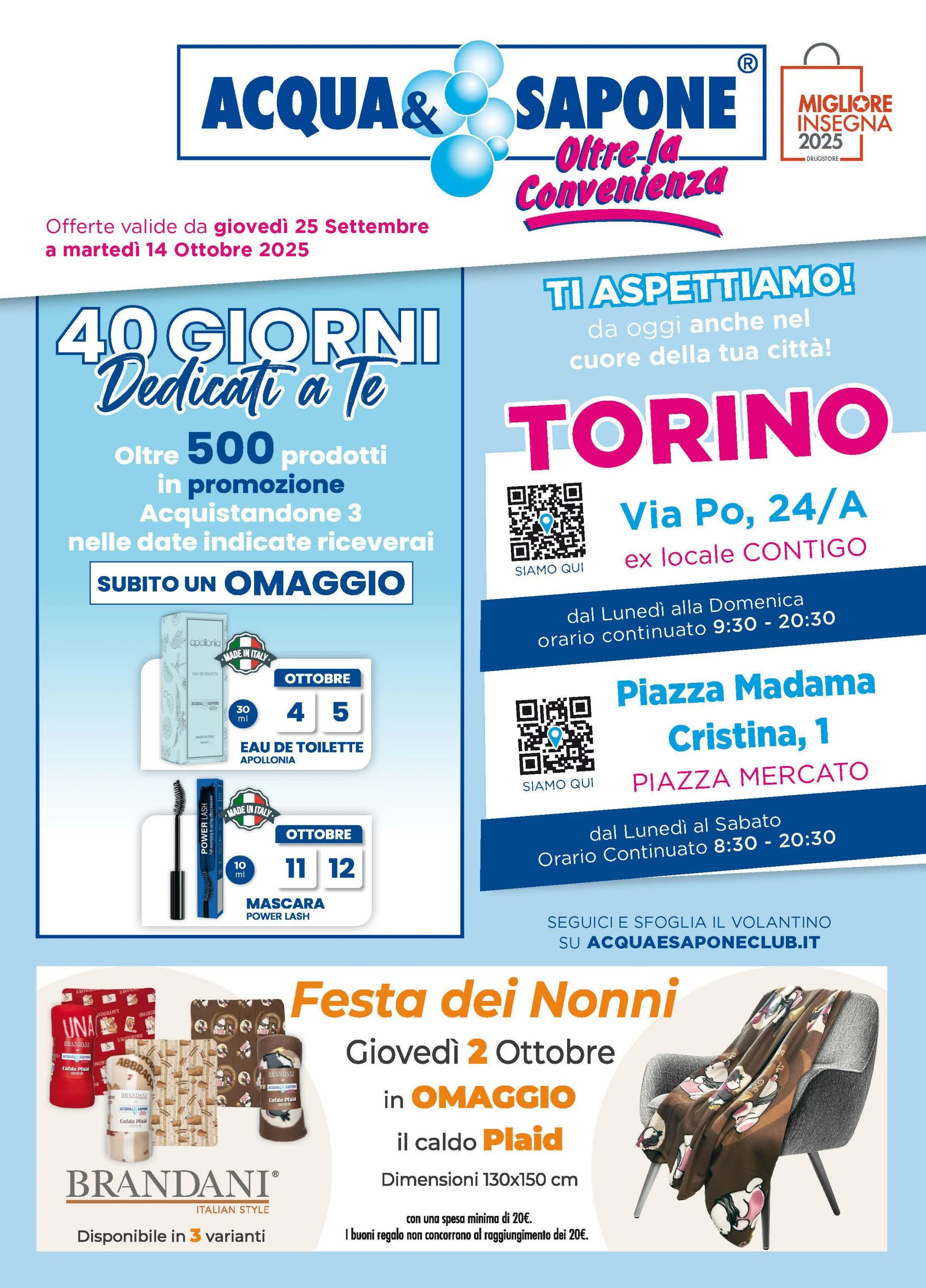 acqua-e-sapone - Volantino Acqua e Sapone - Torino valido dal 25/09 al 14/10