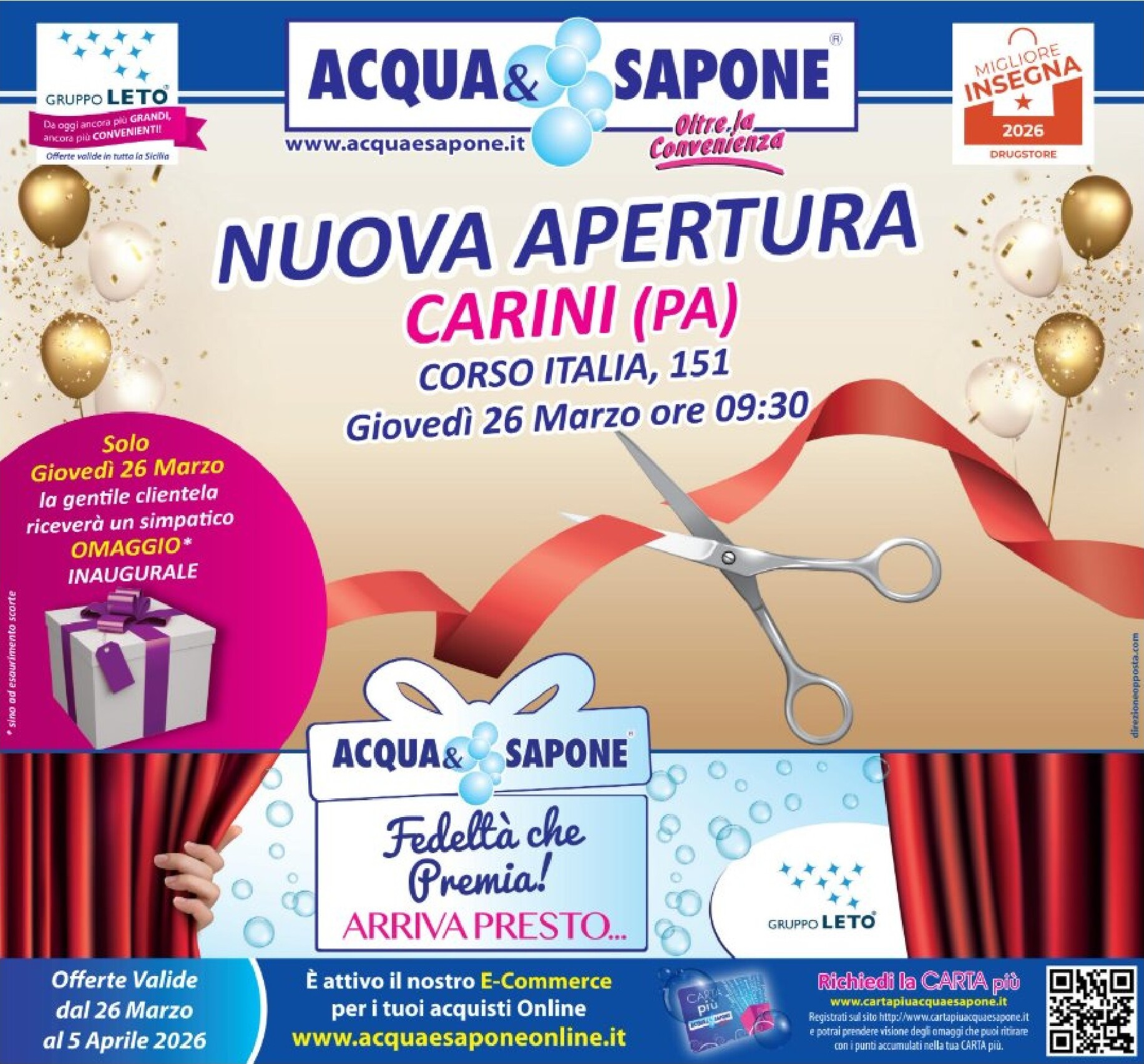 acqua-e-sapone - Volantino Acqua e Sapone - Carini valido dal 26/03/2026 al 05/04/2026