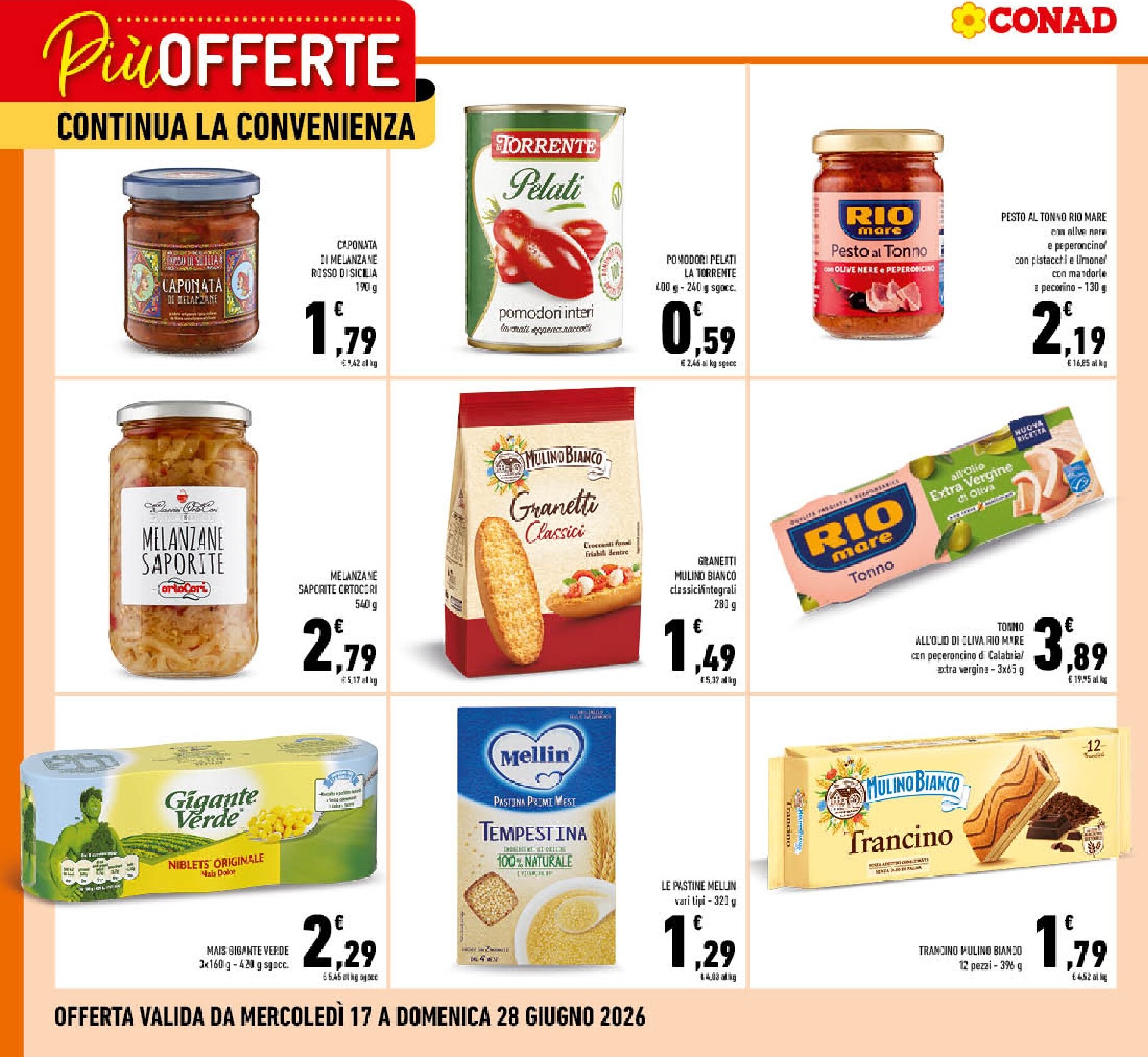 conad - Volantino futuro Conad - Più Offerte valido dal mercoledì 17/06/2026 al domenica 28/06/2026
