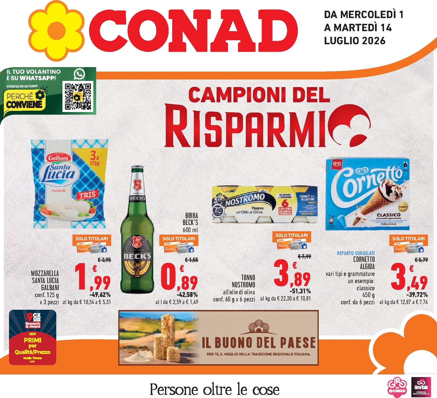 conad - Volantino Conad per la prossima settimana dal mercoledì 01/07/2026 al martedì 14/07/2026