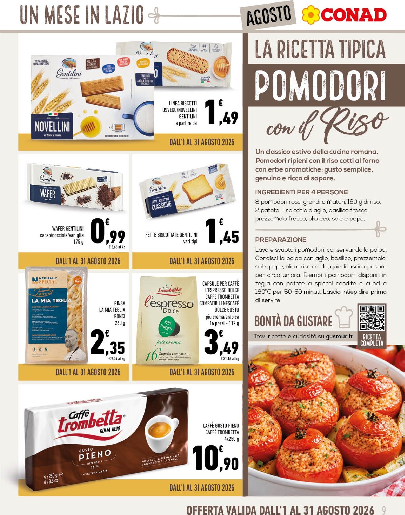 conad - Volantino attuale di Conad - Un Mese in Lazio a Tavola valido dal sabato 01/08/2026 al lunedì 31/08/2026 - page: 9